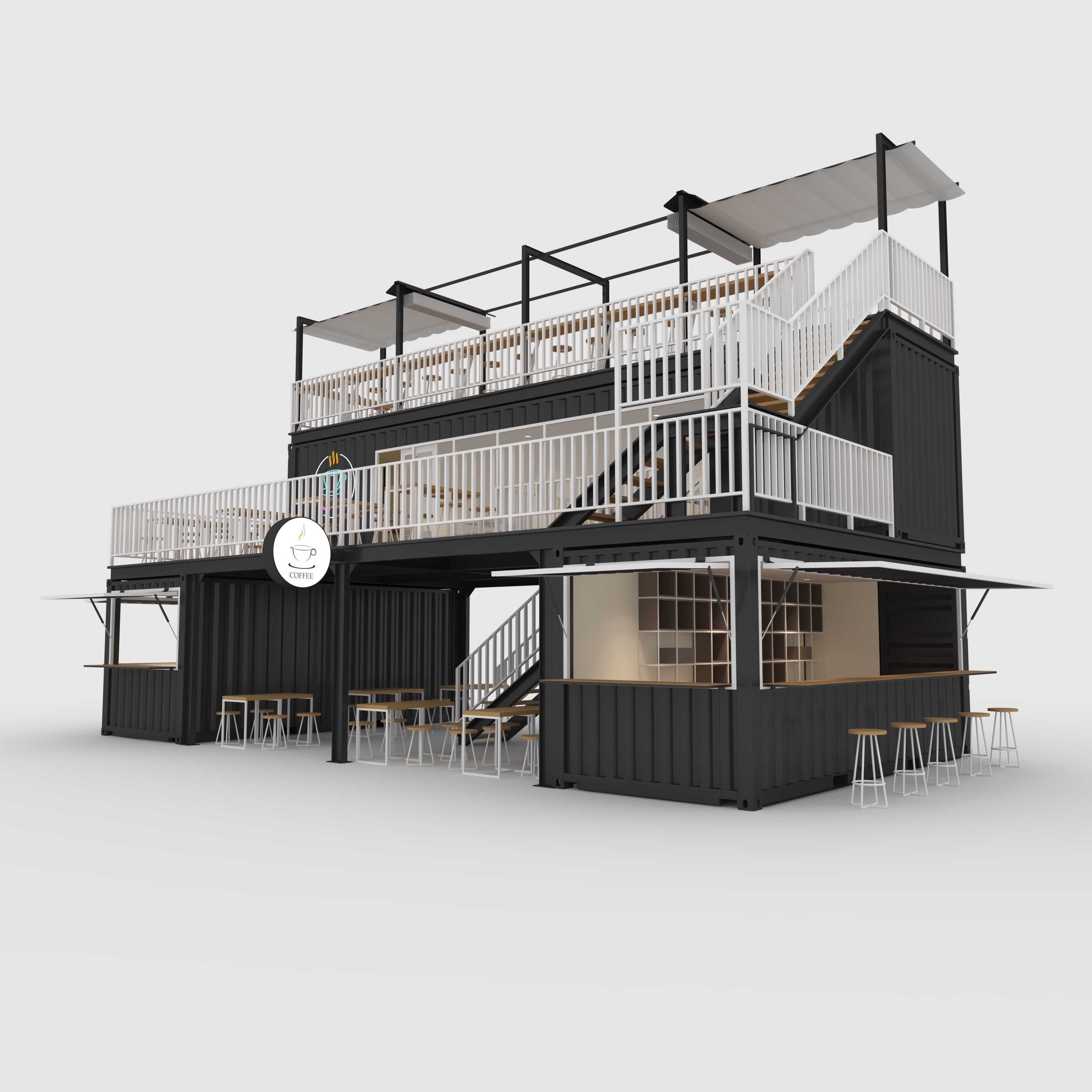Container Cafe 2 3D model_4