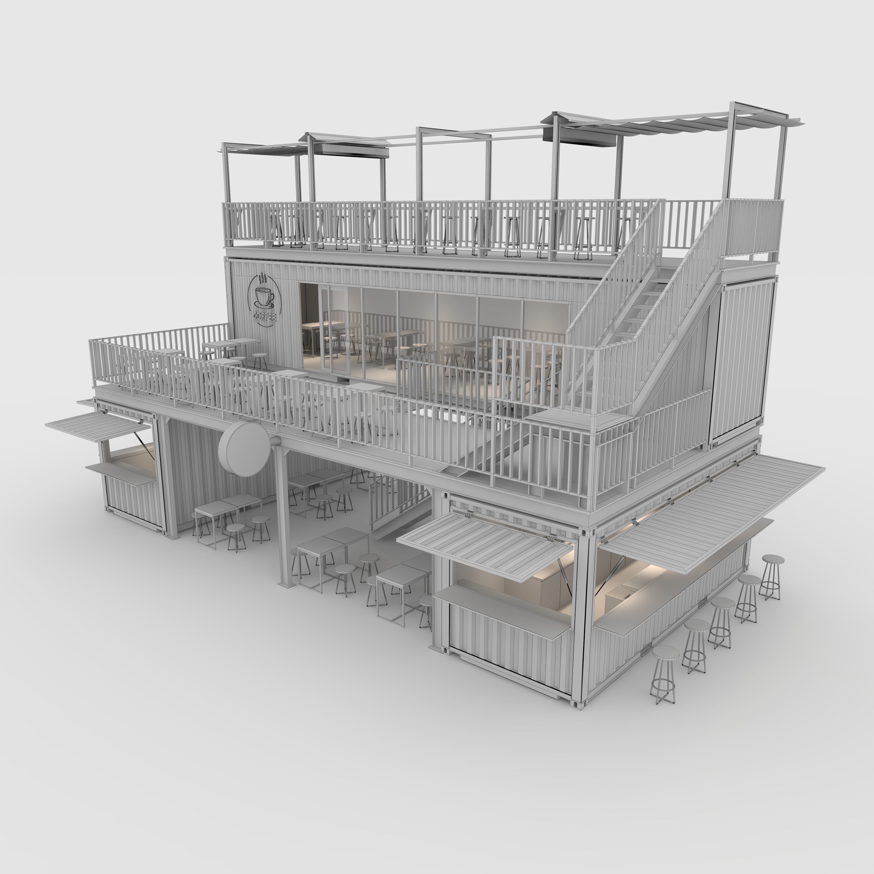 Container Cafe 2 3D model_15