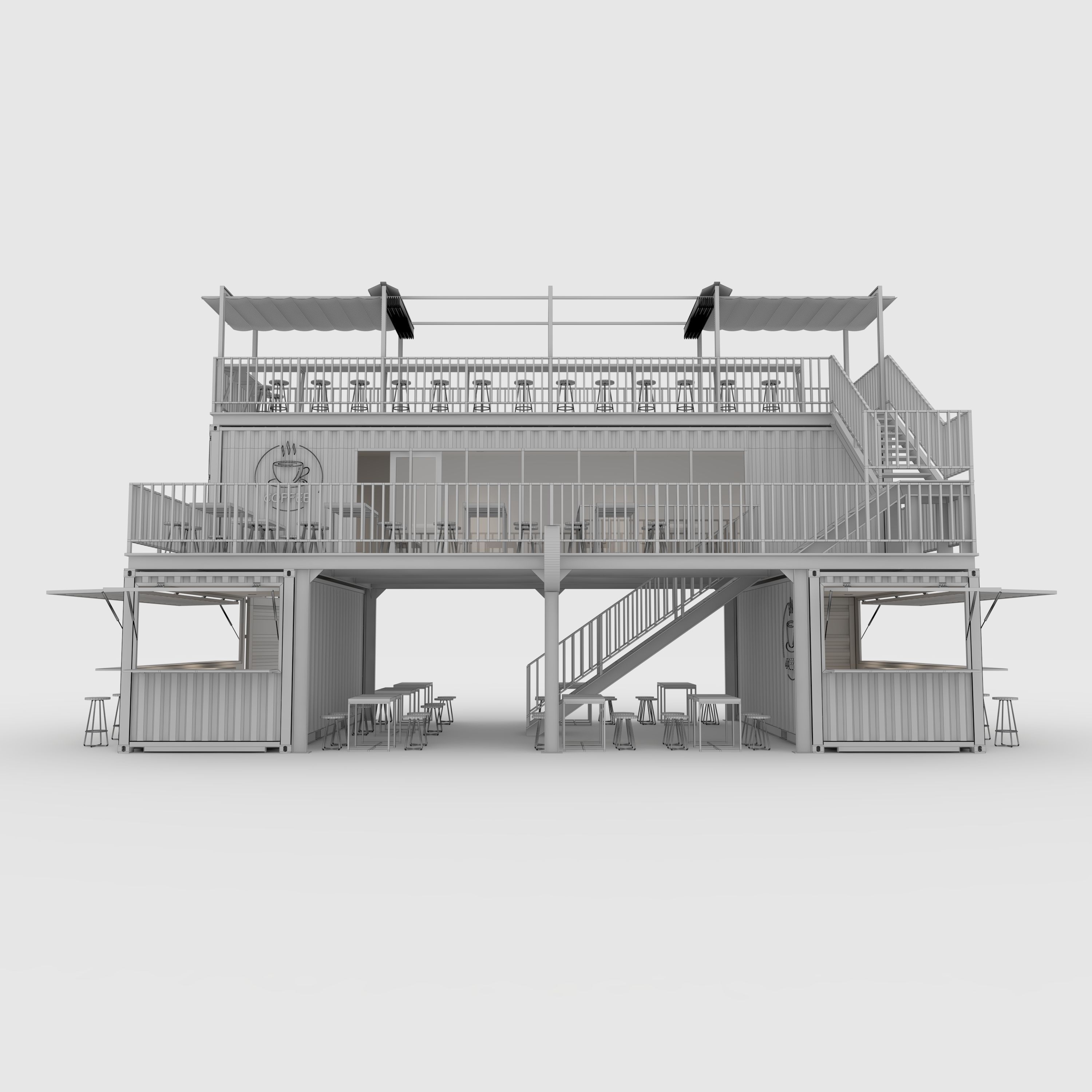 Container Cafe 2 3D model_3