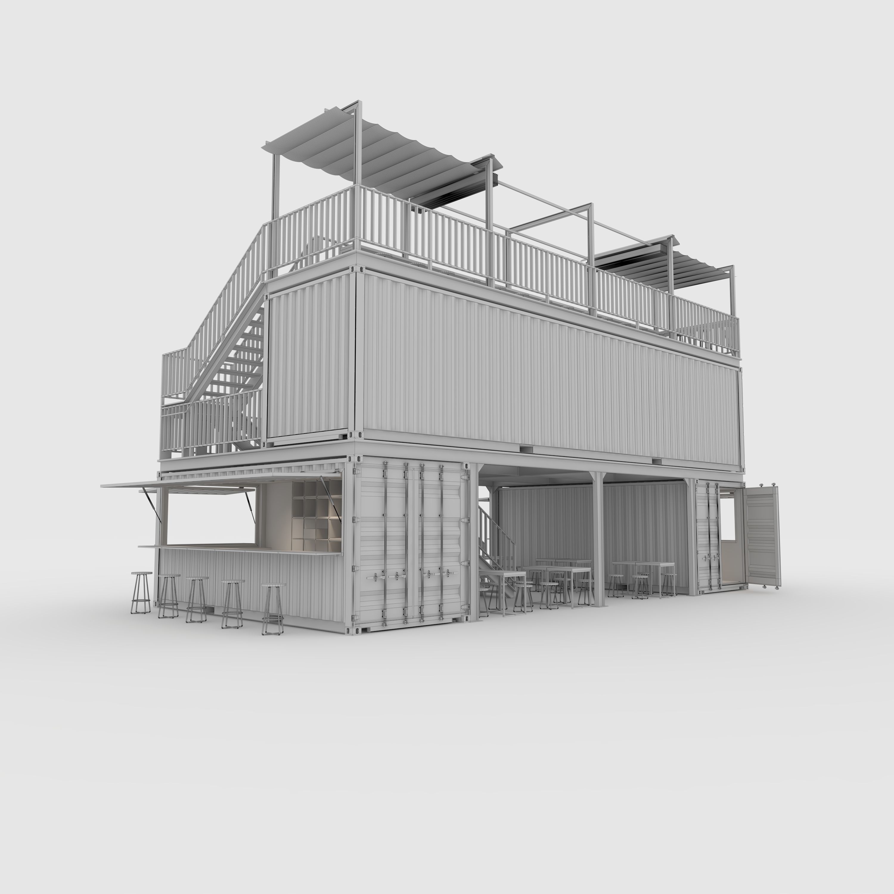 Container Cafe 2 3D model_7