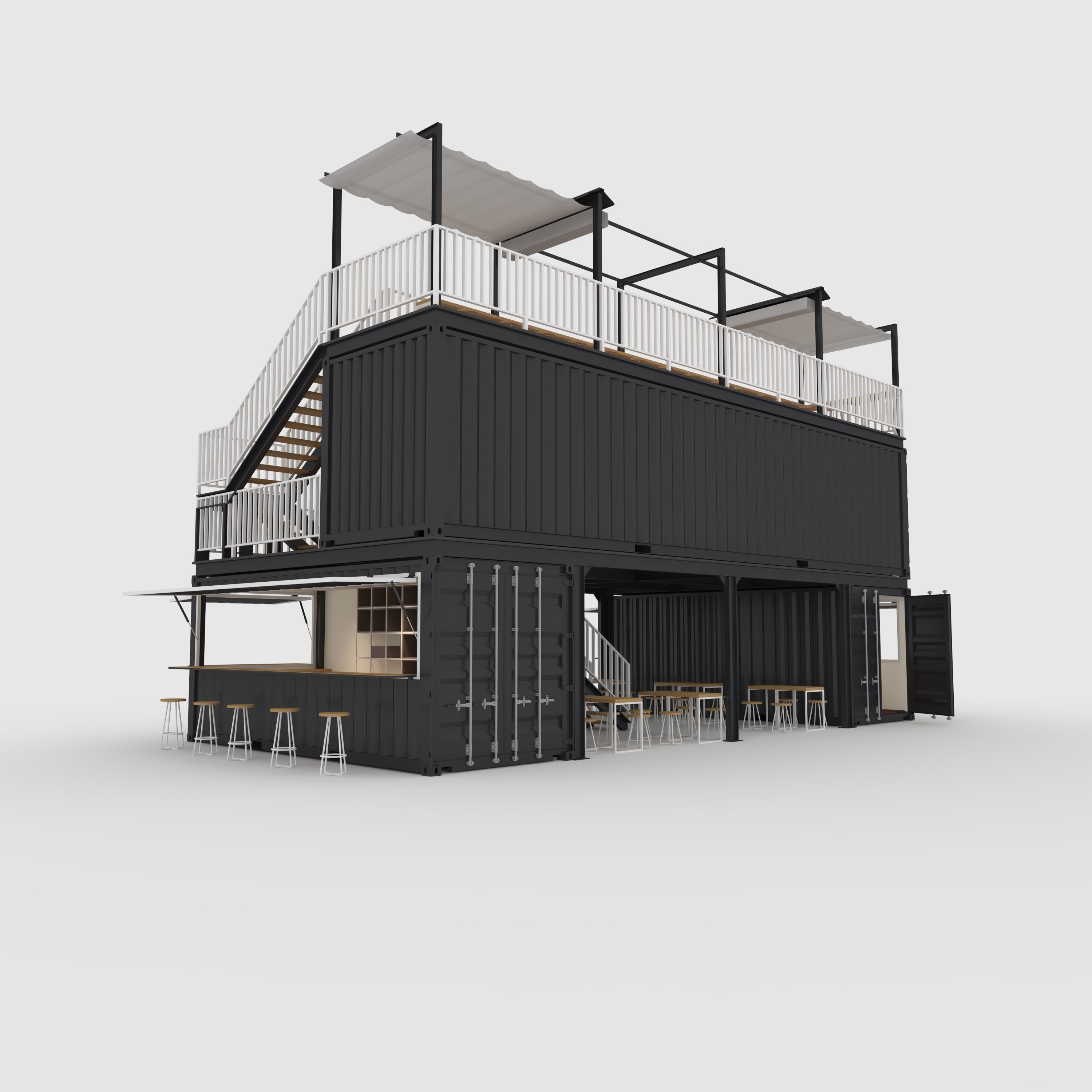 Container Cafe 2 3D model_6