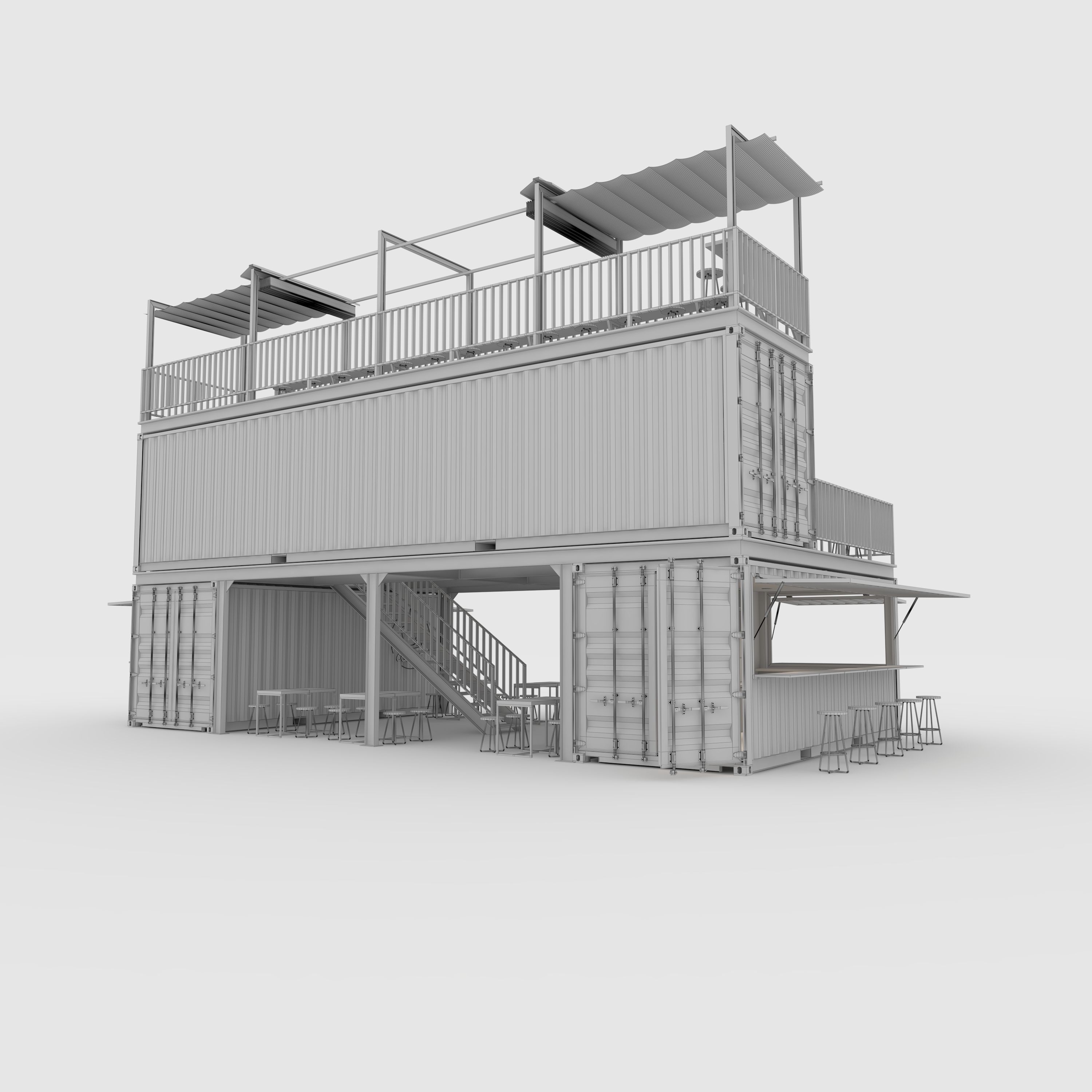 Container Cafe 2 3D model_9