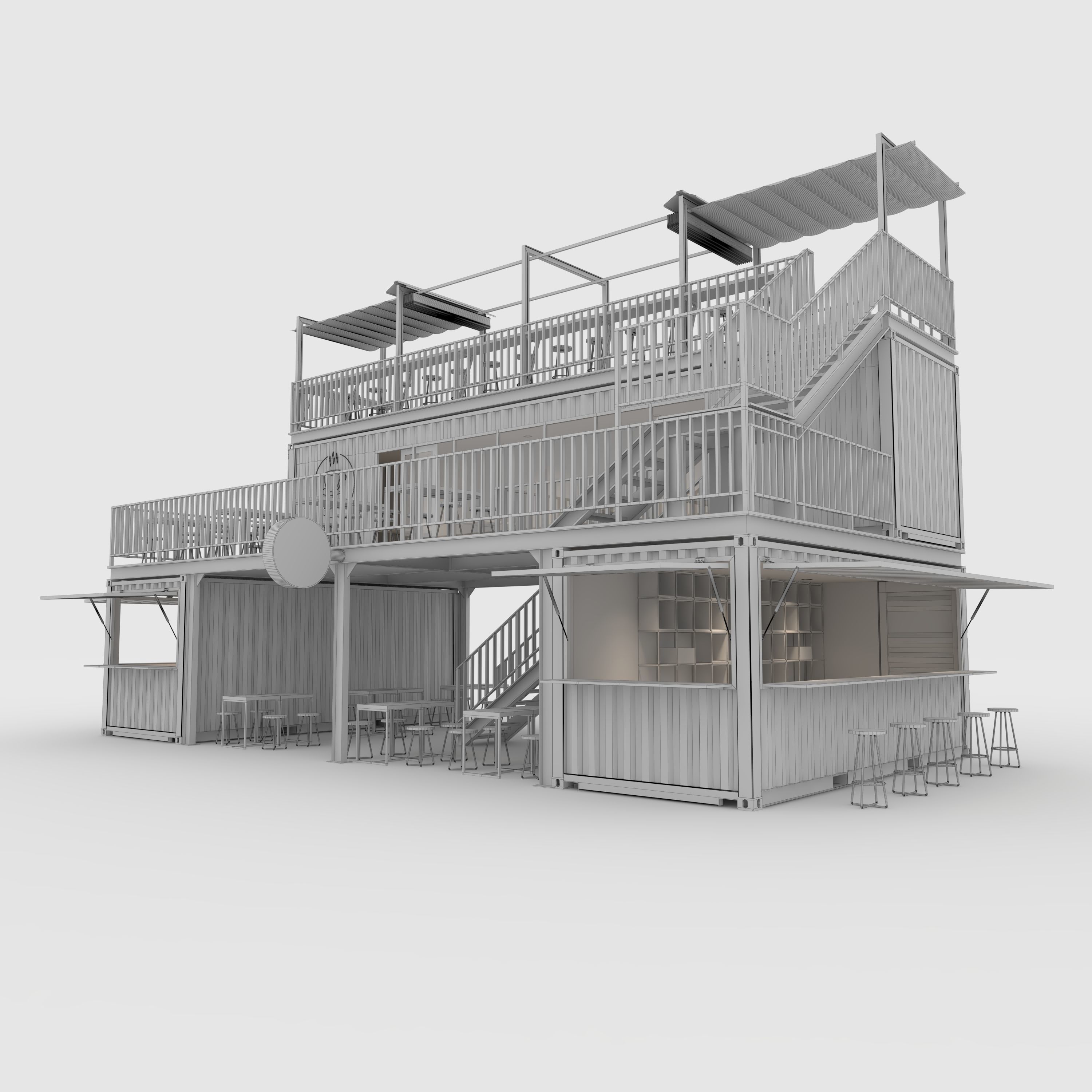Container Cafe 2 3D model_5