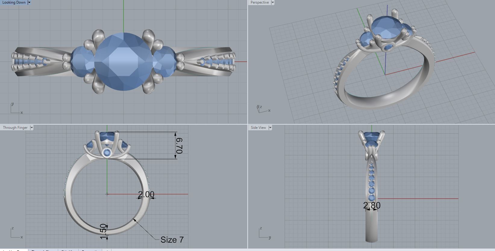 woman ring 3D print model_2
