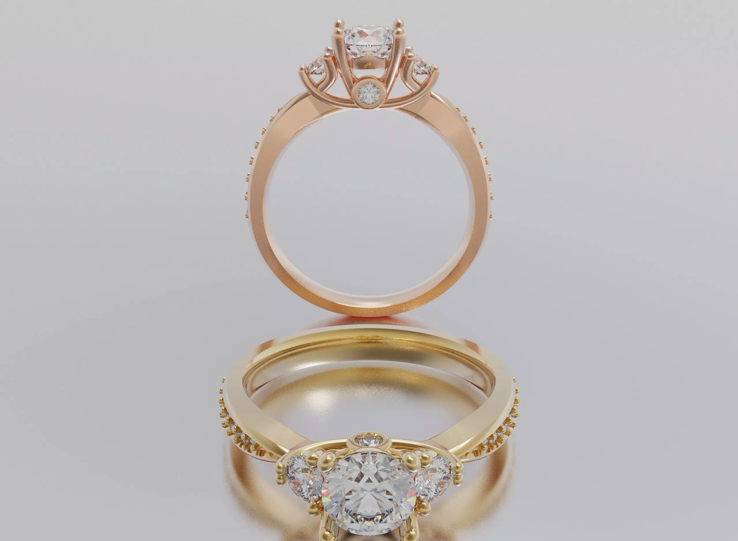 woman ring 3D print model_0
