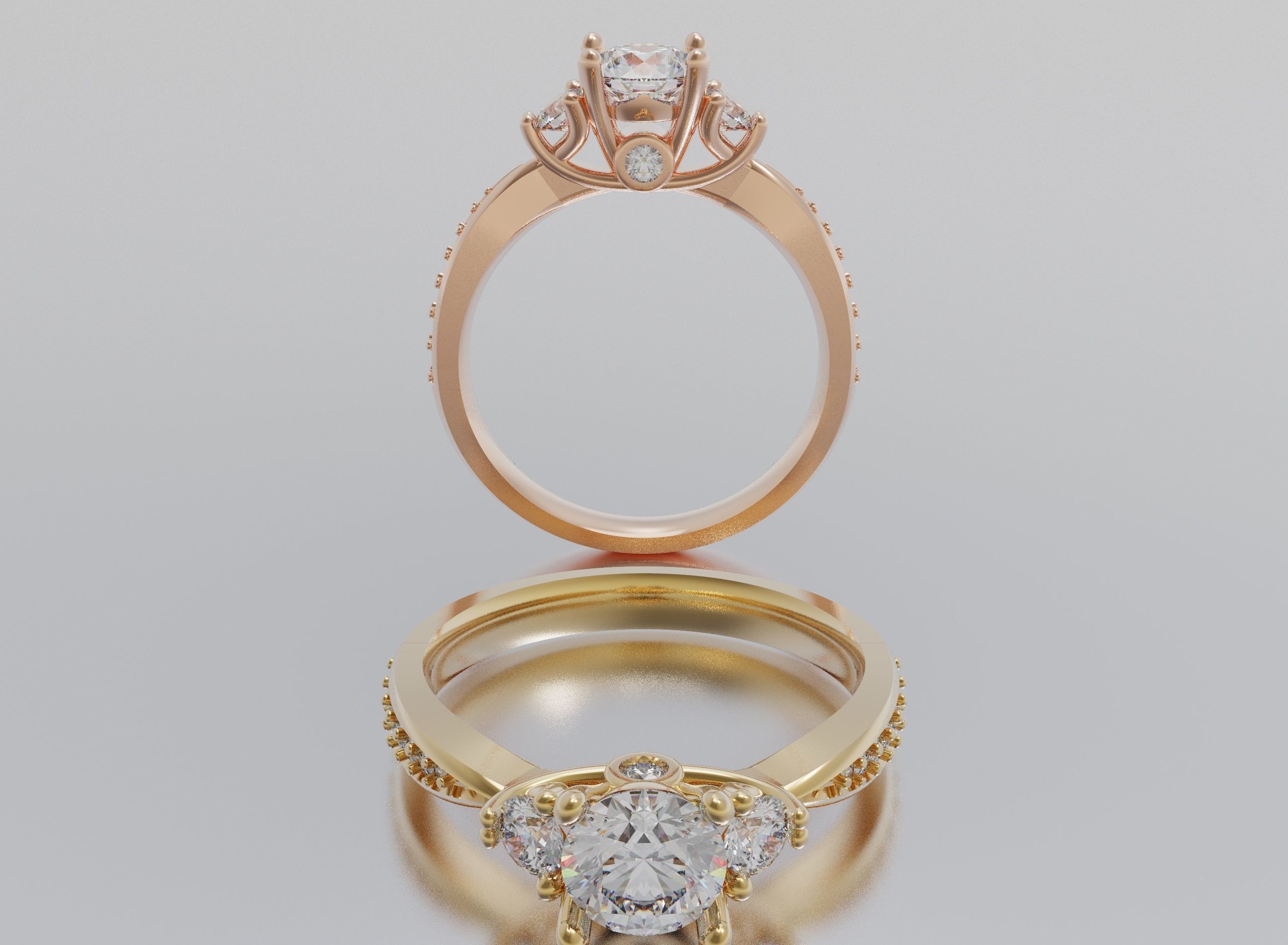 woman ring 3D print model_1