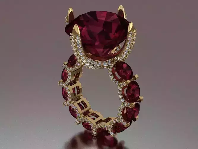 Fashion ring with rounded gem
