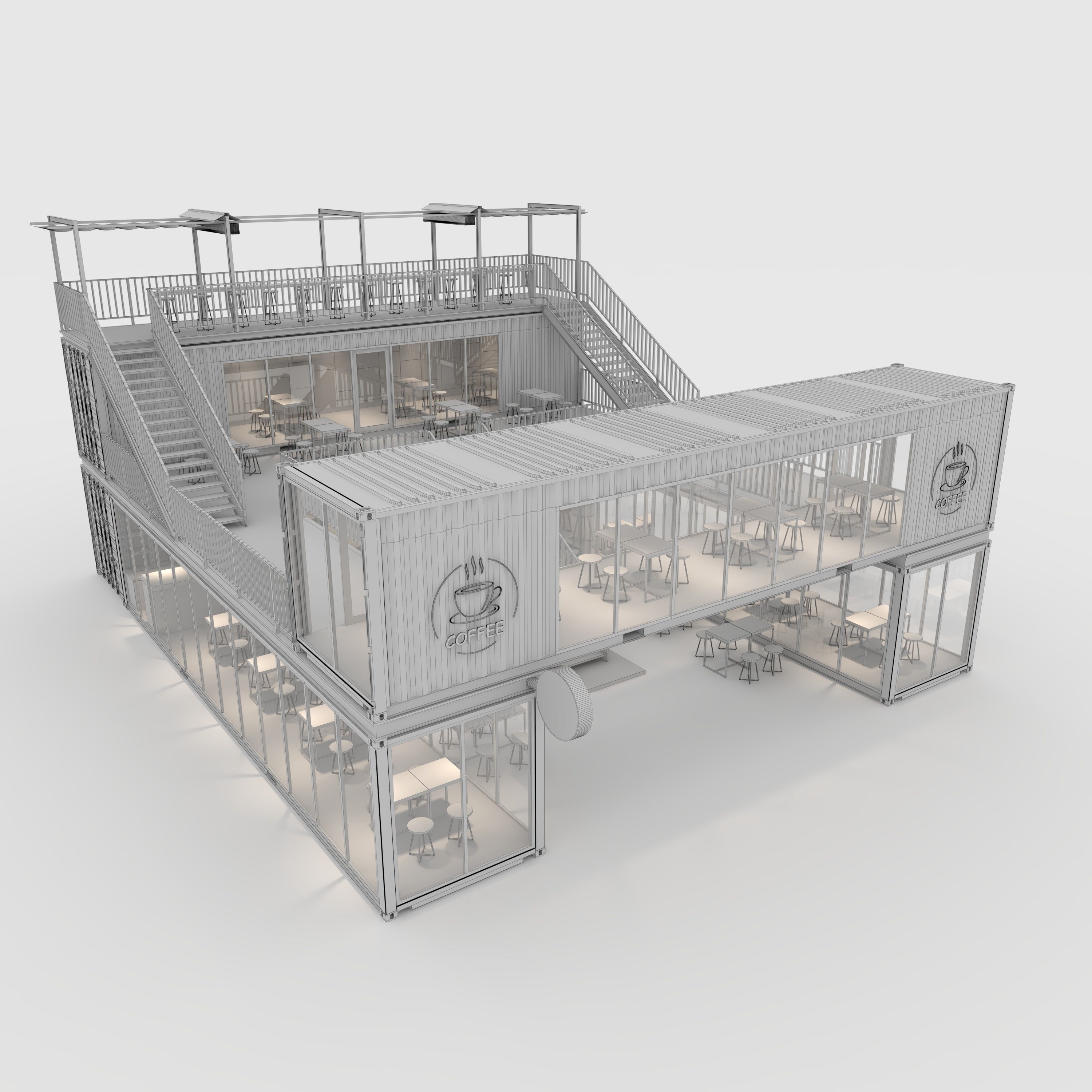 Container Cafe 3 3D model_9
