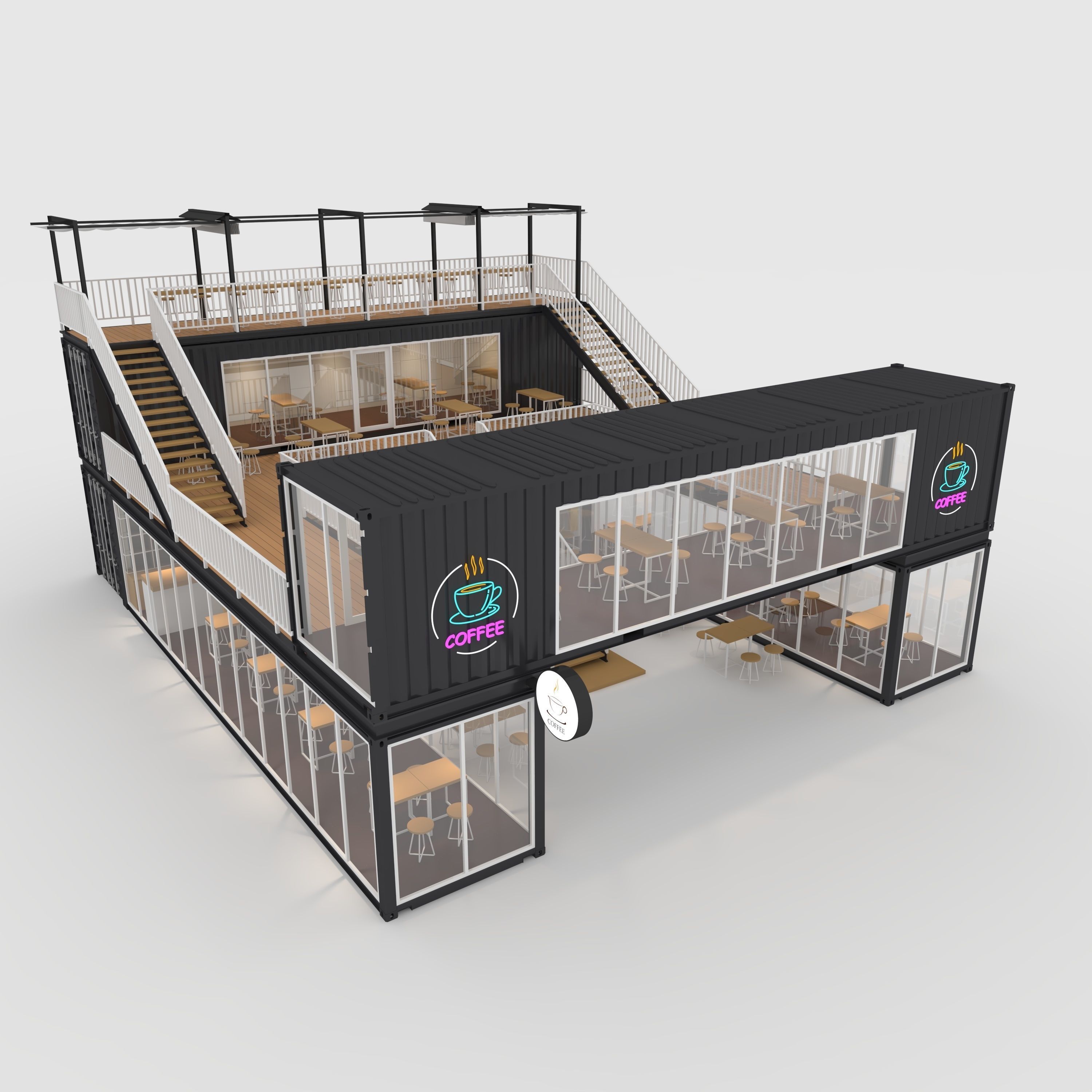 Container Cafe 3 3D model_8