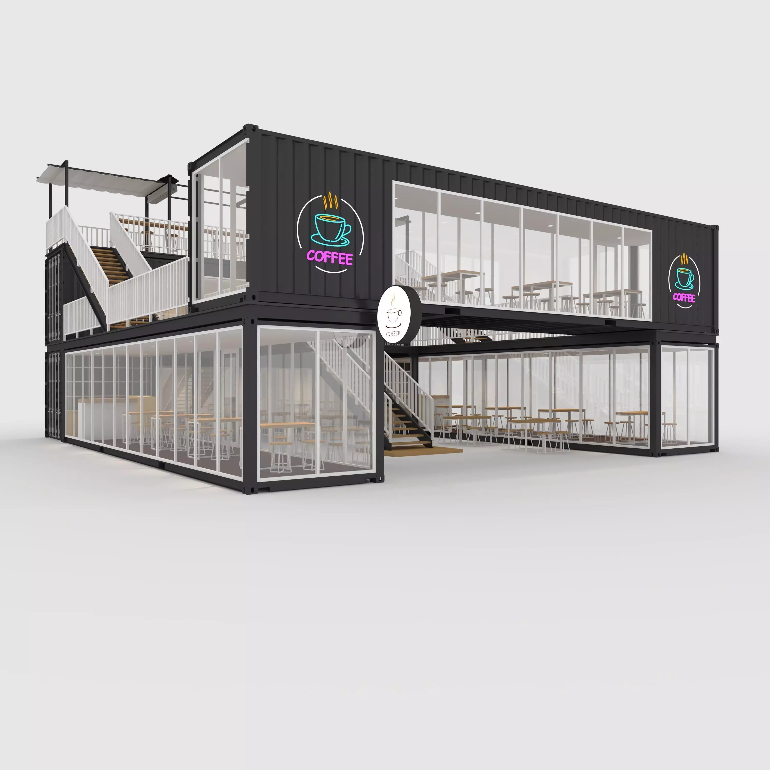 Container Cafe 3 3D model_0