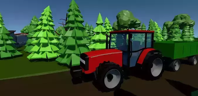 CASE Low Poly tractor