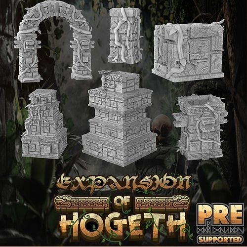 Jungle Scatter Terrain Set - 12 Unique Pieces 3D print model