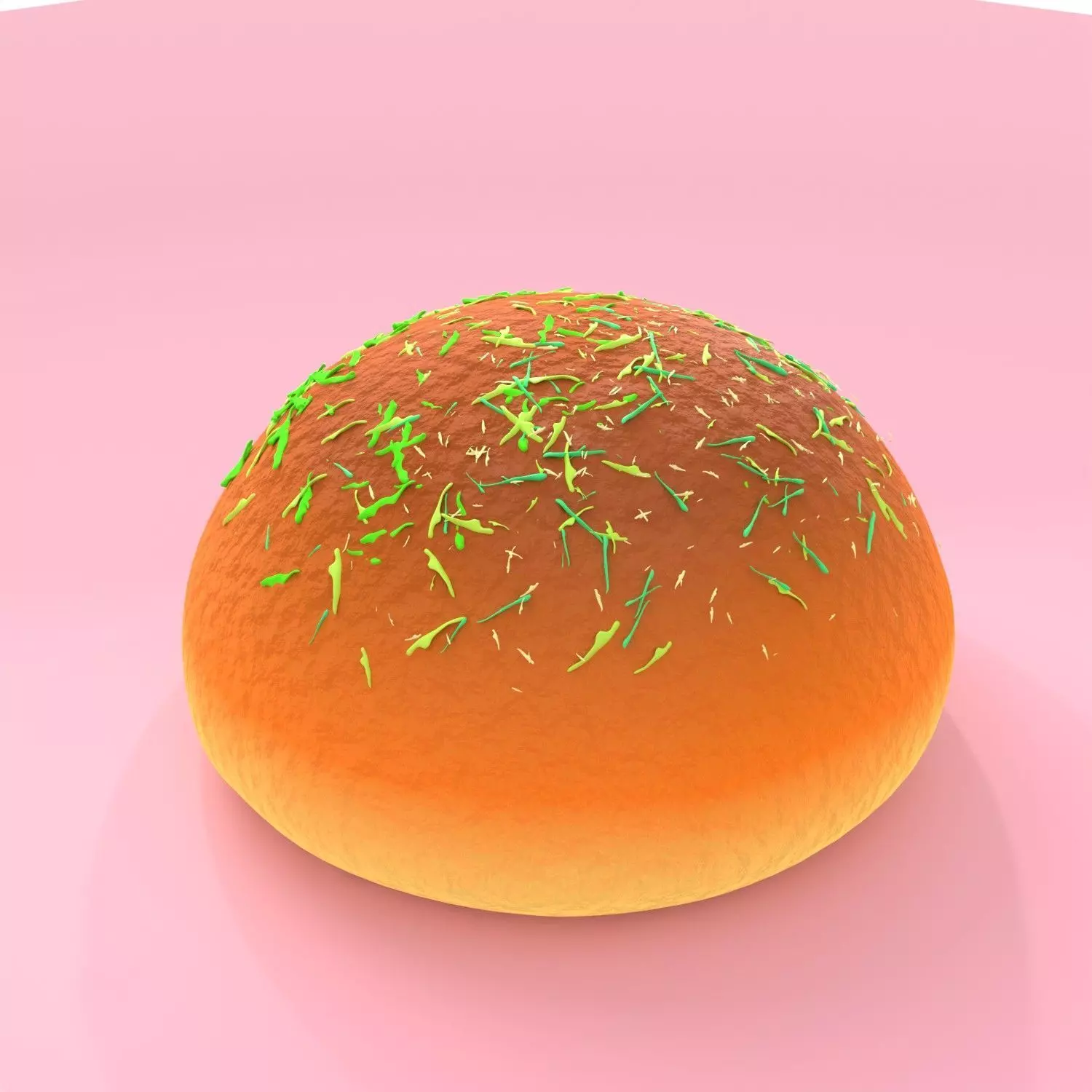 Bread bun with sprinkles Low-poly 3D model