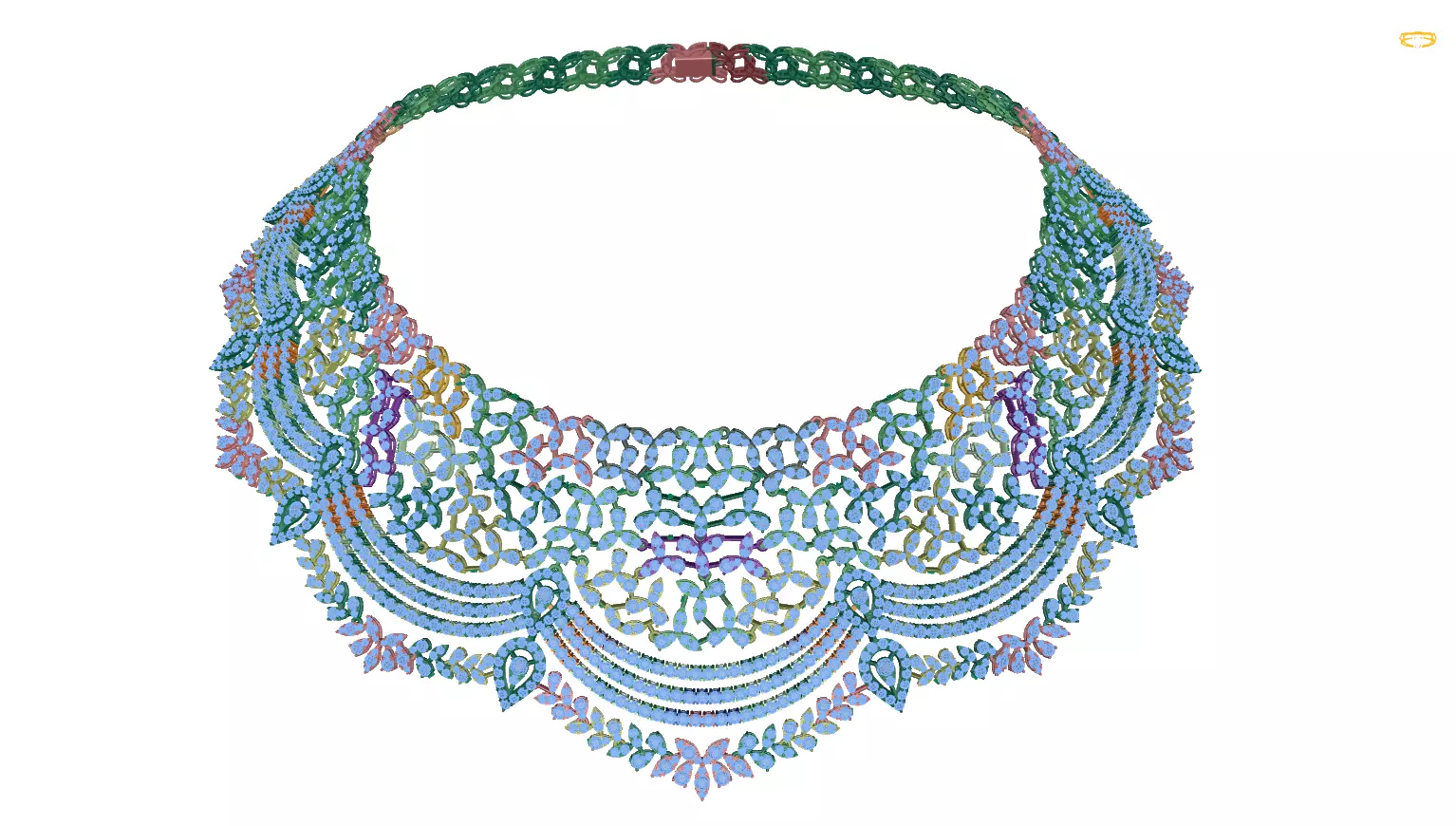 necklace made of colorful beads 3D print model