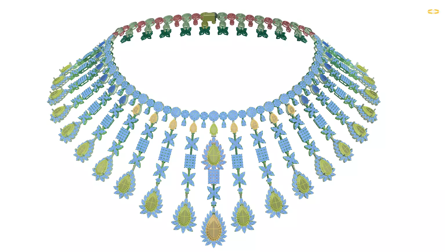 necklaces necklace made of crystals 3D print model_0