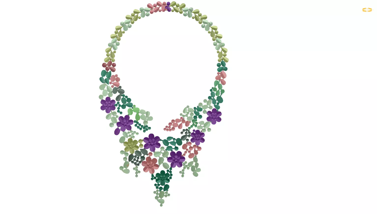necklace with flowers 3D print model_0