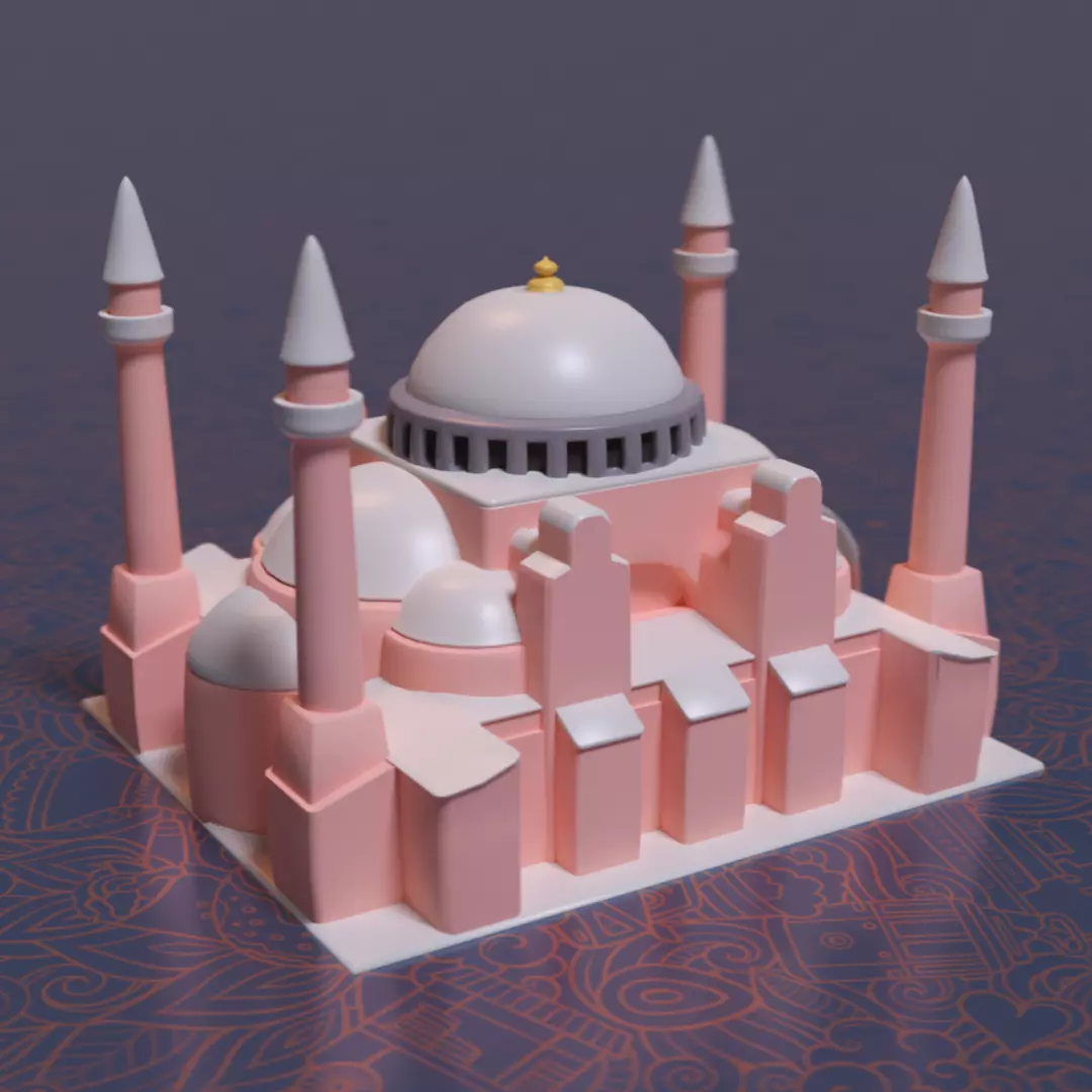 Stylized Hagia Sophia  Low-poly 3D model_0