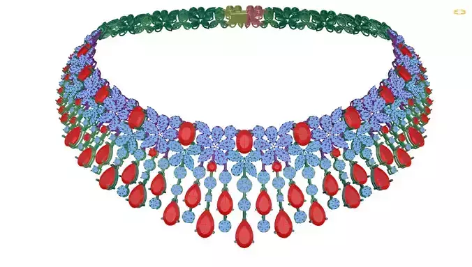 necklace with gemstones