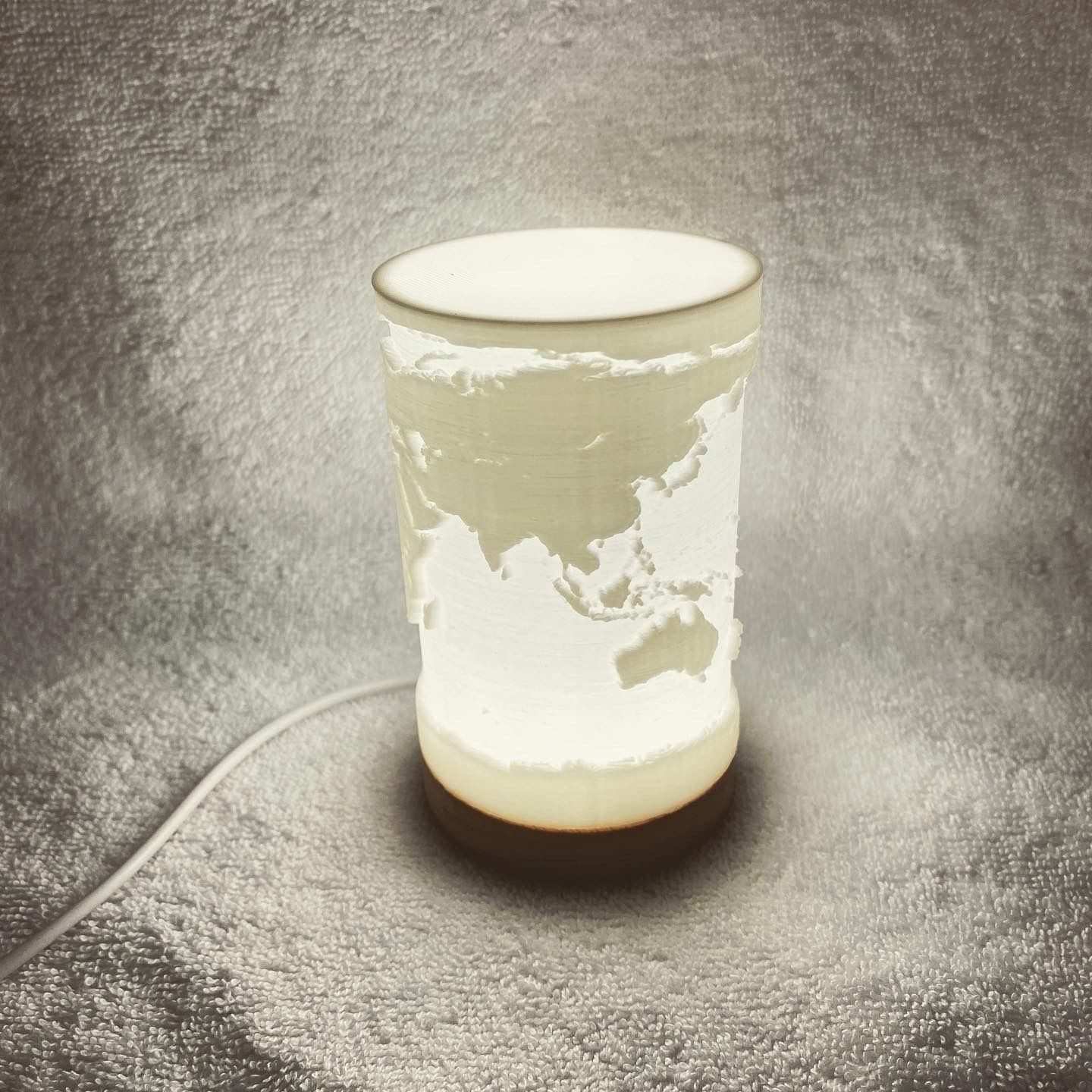 Worldmap moodlight 3D print model_1