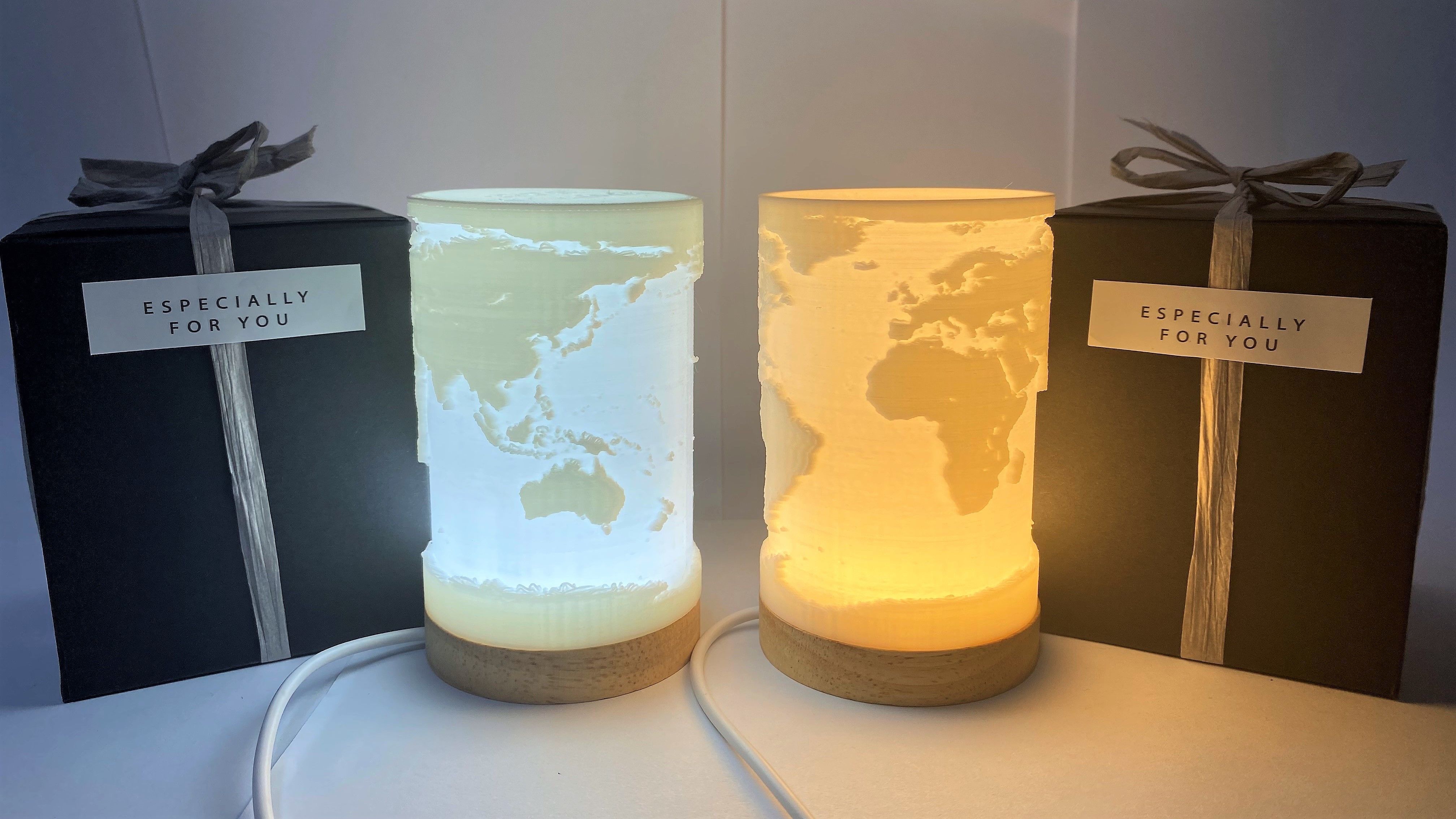 Worldmap moodlight 3D print model_2