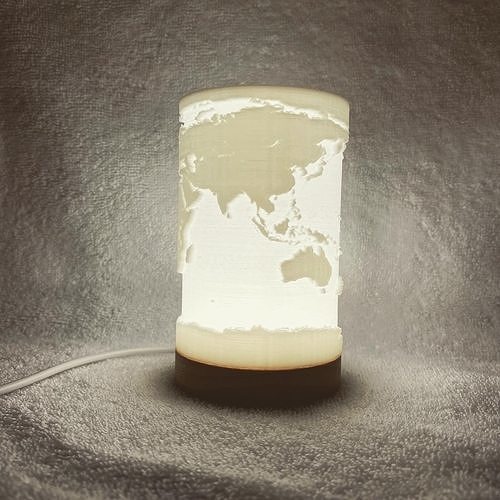 Worldmap moodlight 3D print model