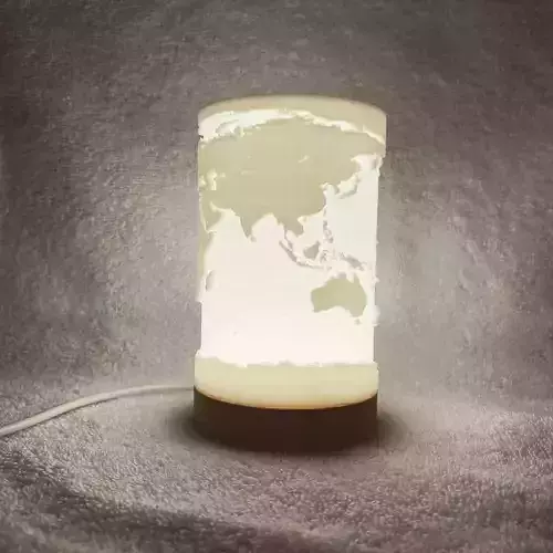 Worldmap moodlight 3D print model