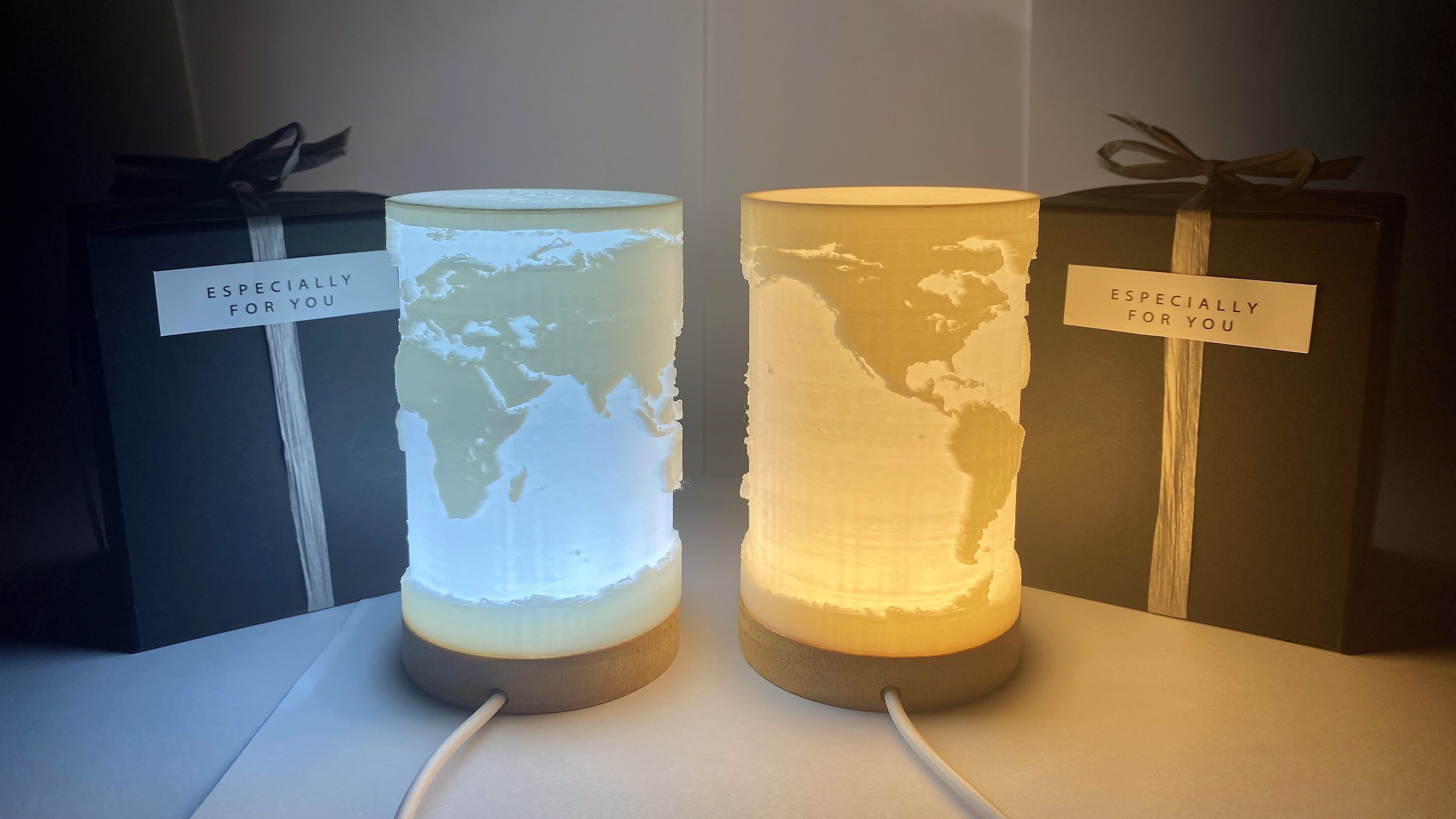 Worldmap moodlight 3D print model_3
