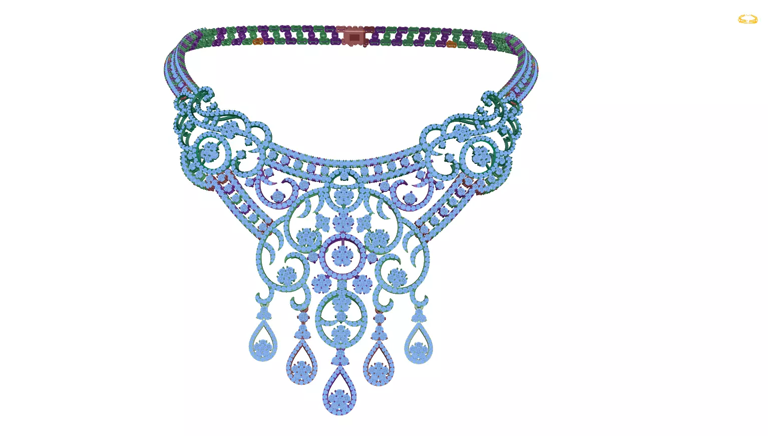 necklaces necklace with lights 3D print model_0