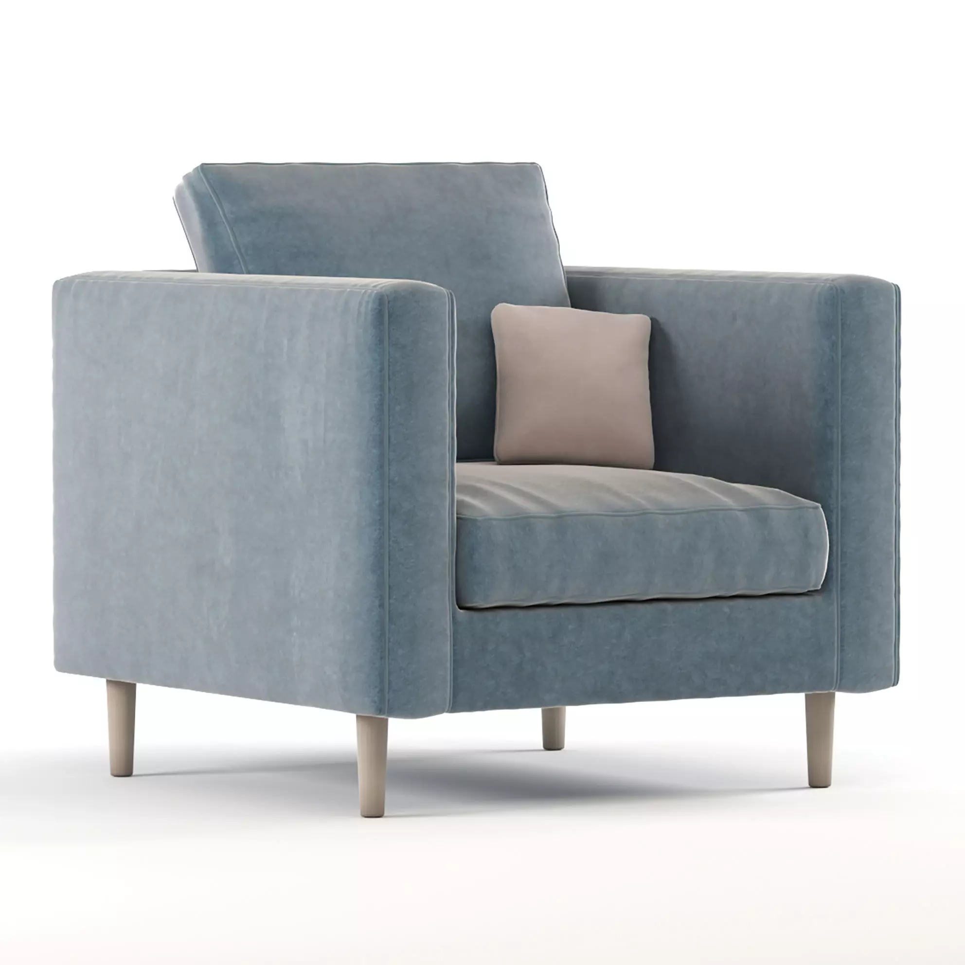 Rivet Revolve Modern Upholstered Armchair Free 3D model