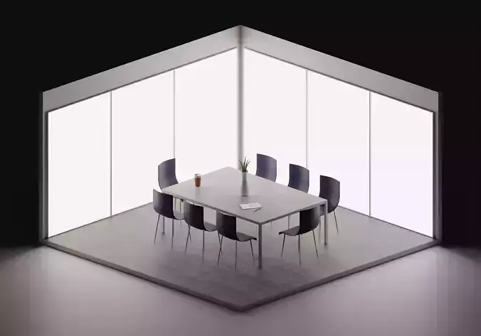 Low poly office room Low-poly 3D model