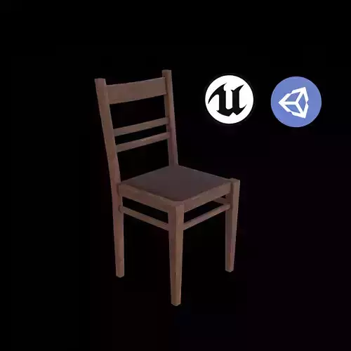 Old Wooden Chair - Game Ready