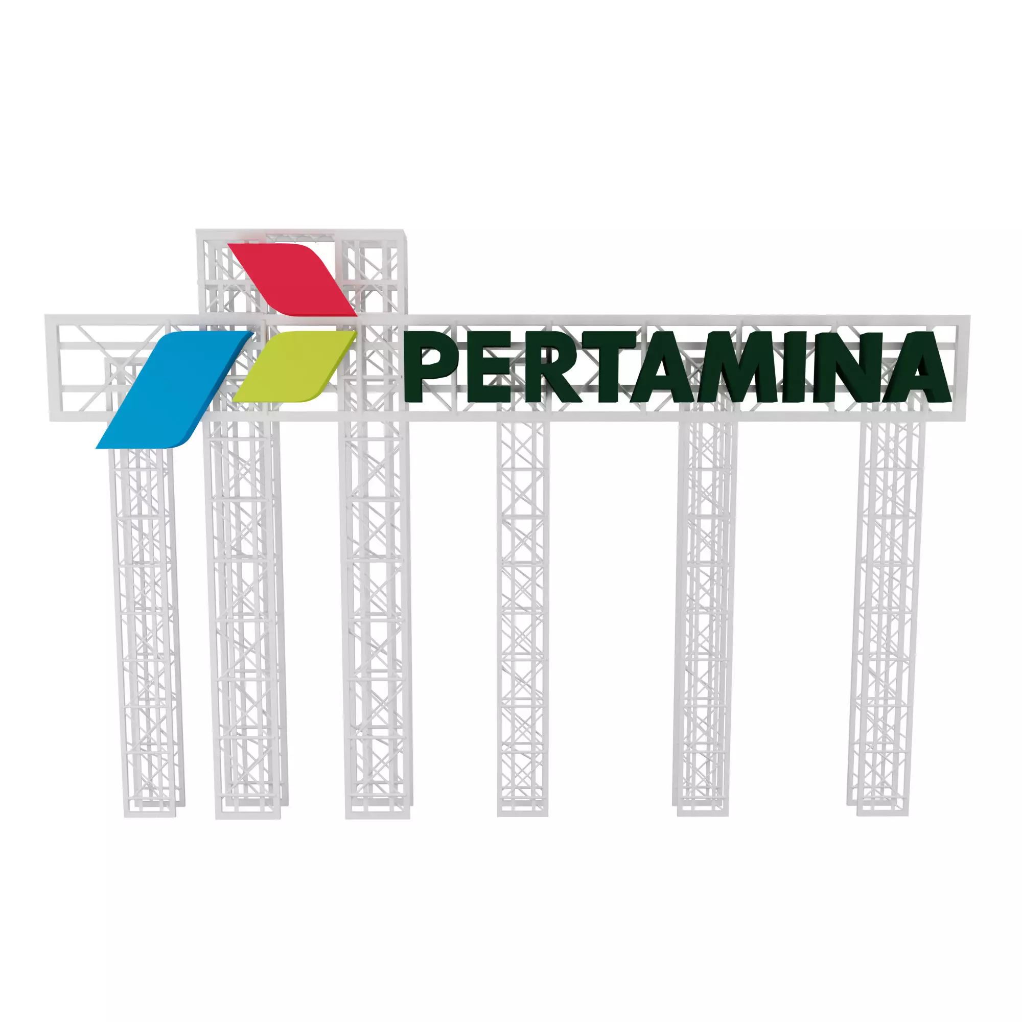 Pertamina Logo Low-poly 3D model_0