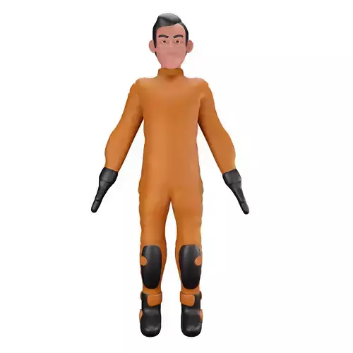 Racer Wearing Uniform in Standby Position