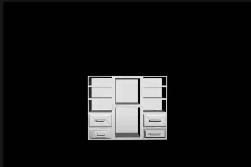 Interior cabinet with drawers and shelves Free 3D model
