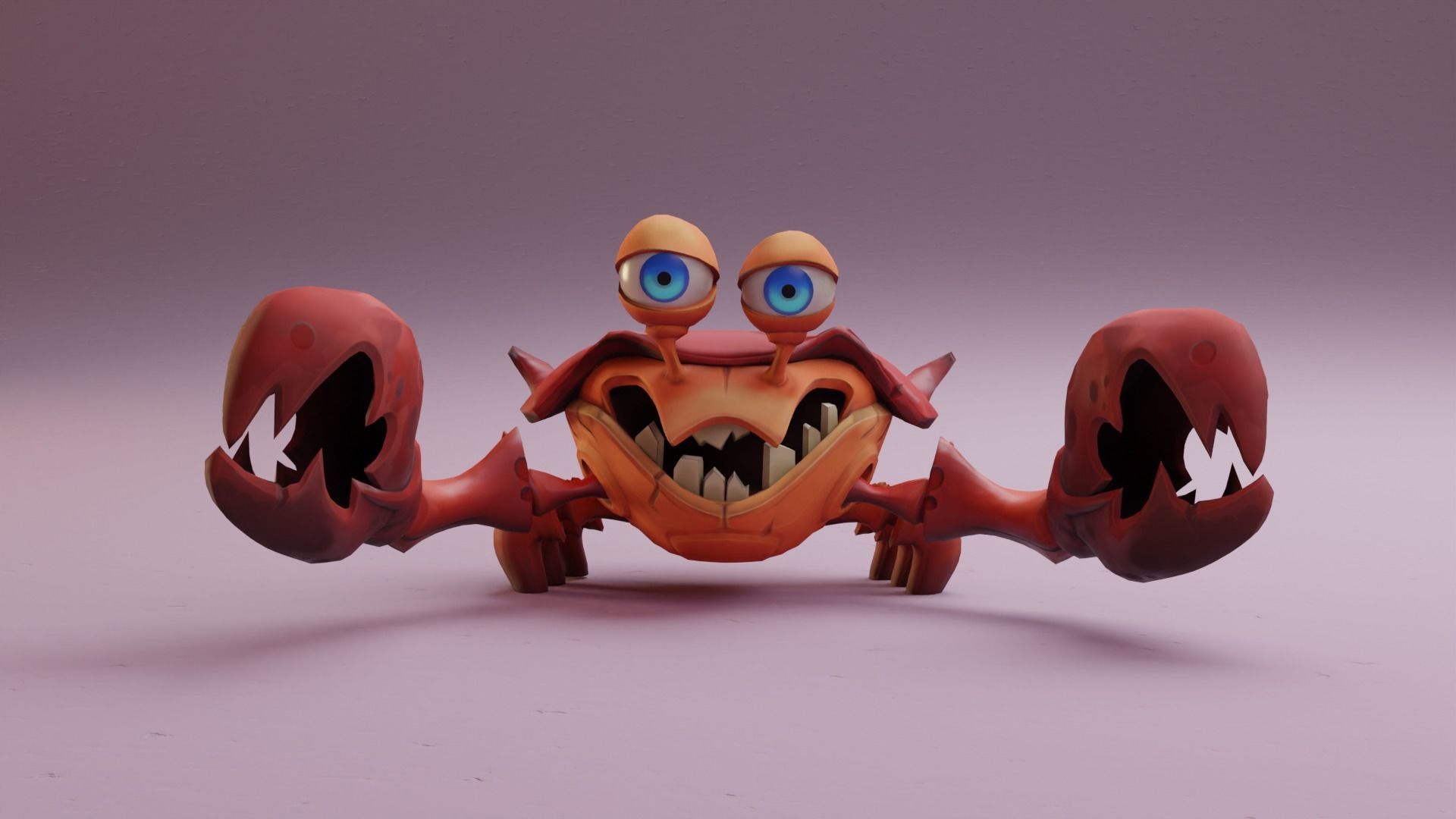 Stylized Crab rigged 3D model_6