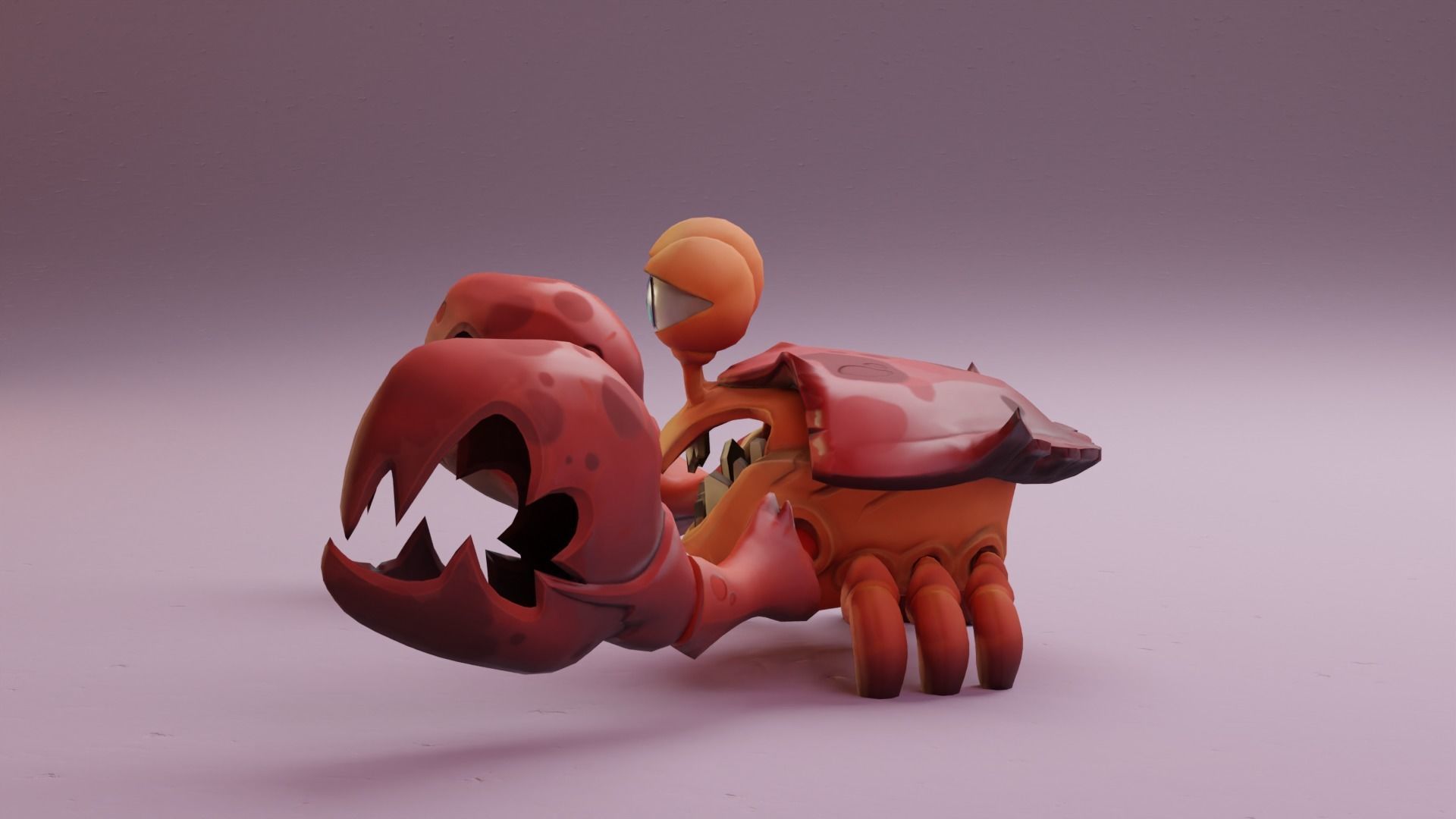Stylized Crab rigged 3D model_11