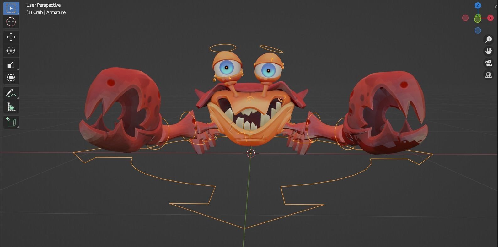Stylized Crab rigged 3D model_2
