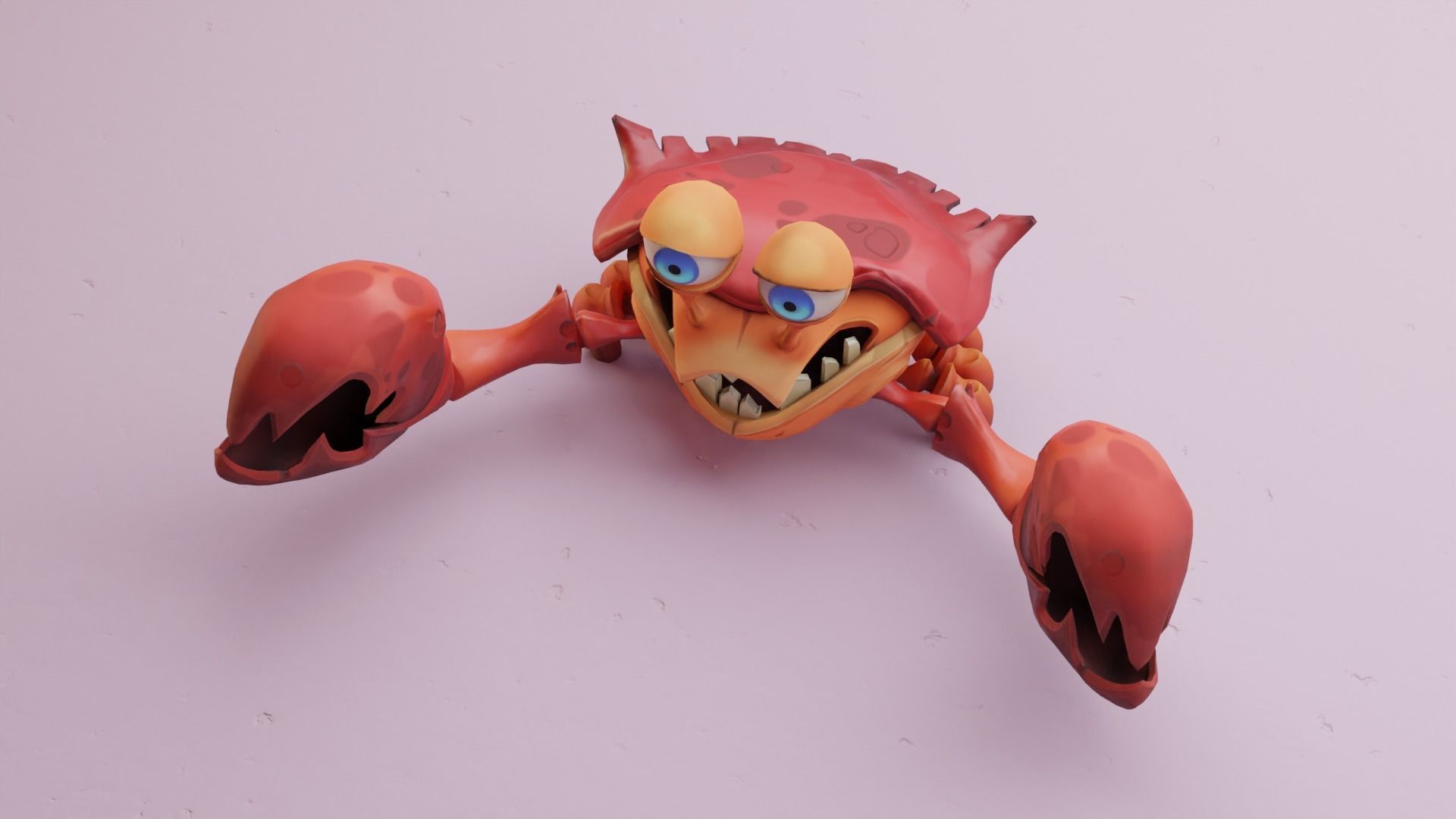 Stylized Crab rigged 3D model_7