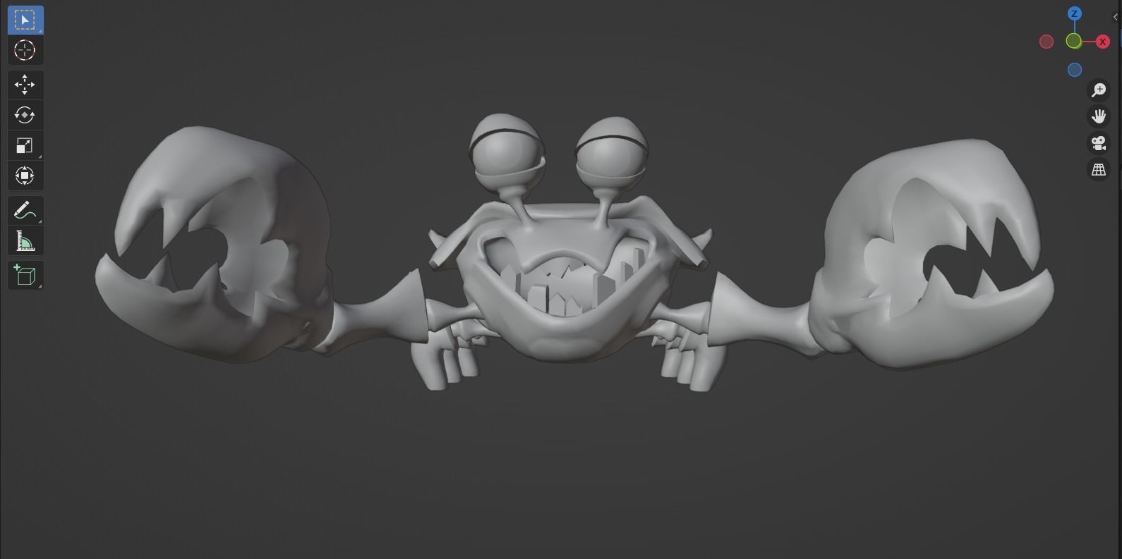 Stylized Crab rigged 3D model_3