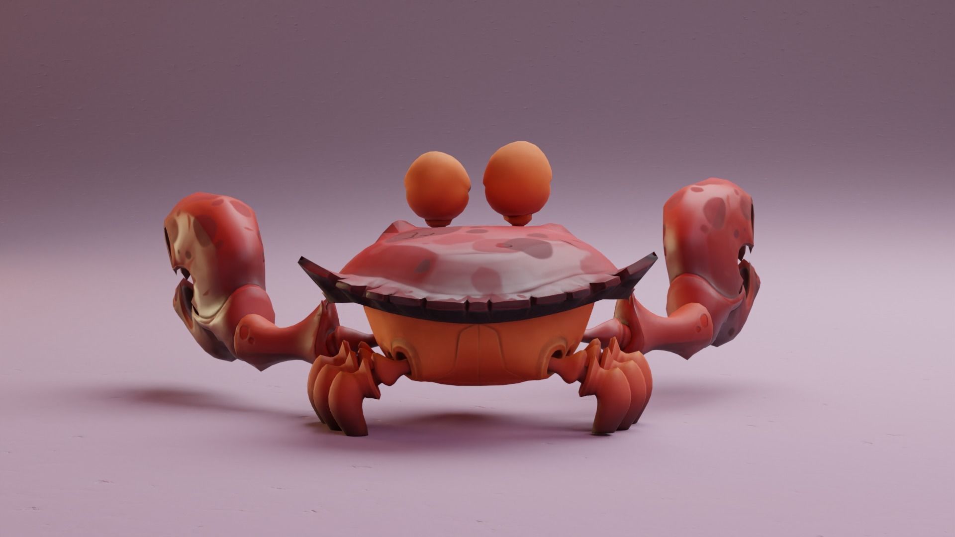 Stylized Crab rigged 3D model_9