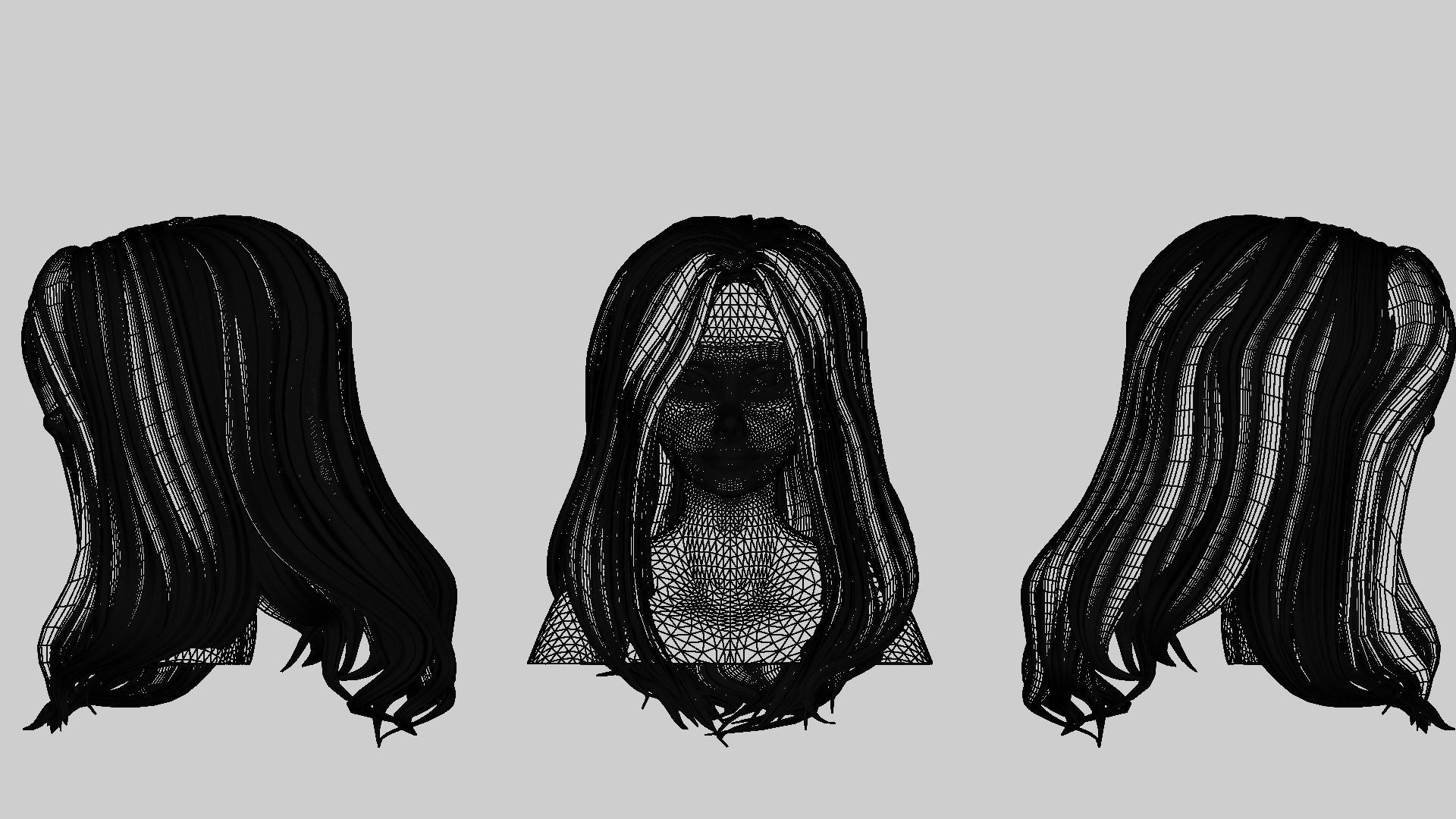 Hair Pack 10 Models Low-poly 3D model_31