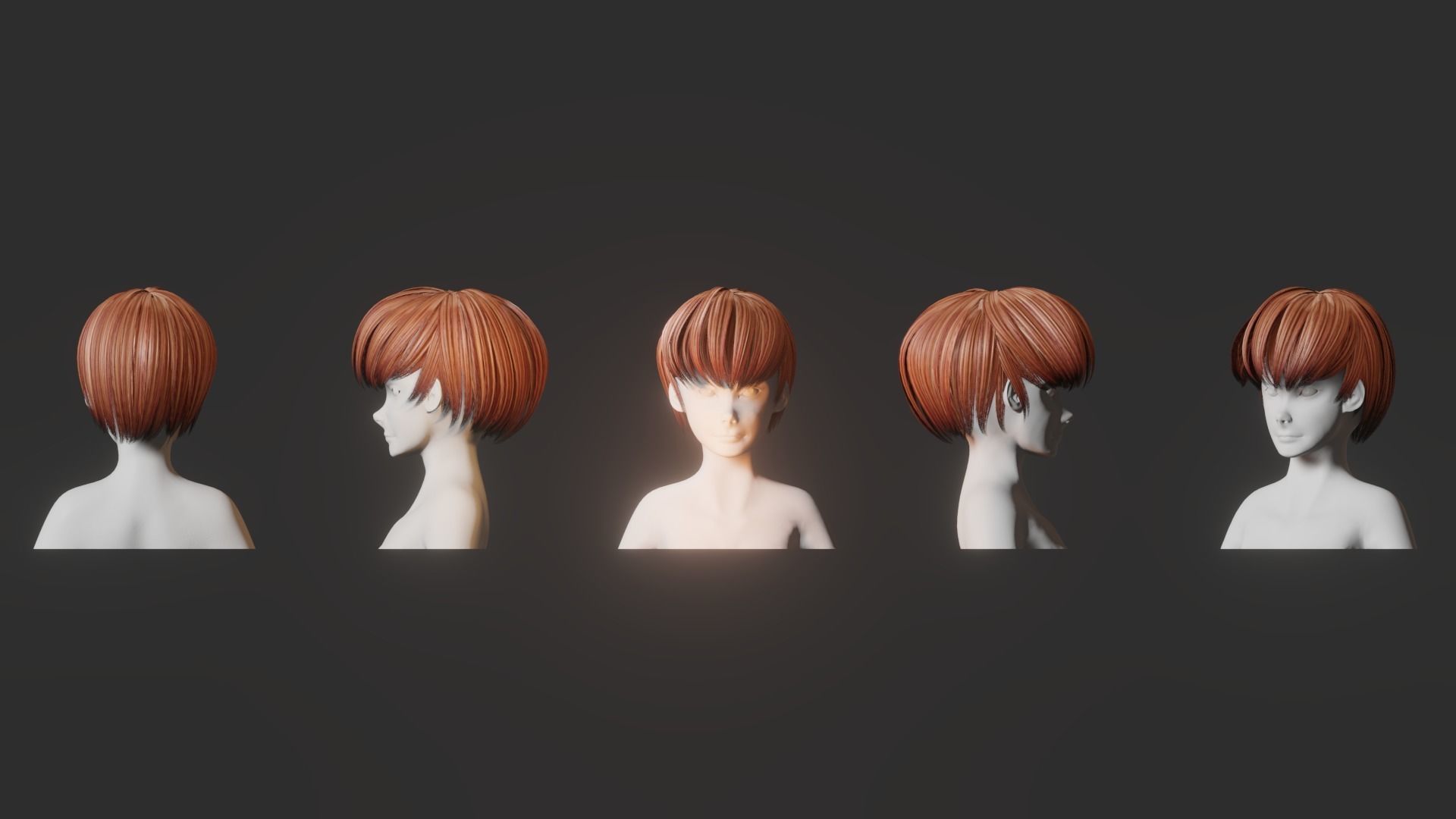 Hair Pack 10 Models Low-poly 3D model_32