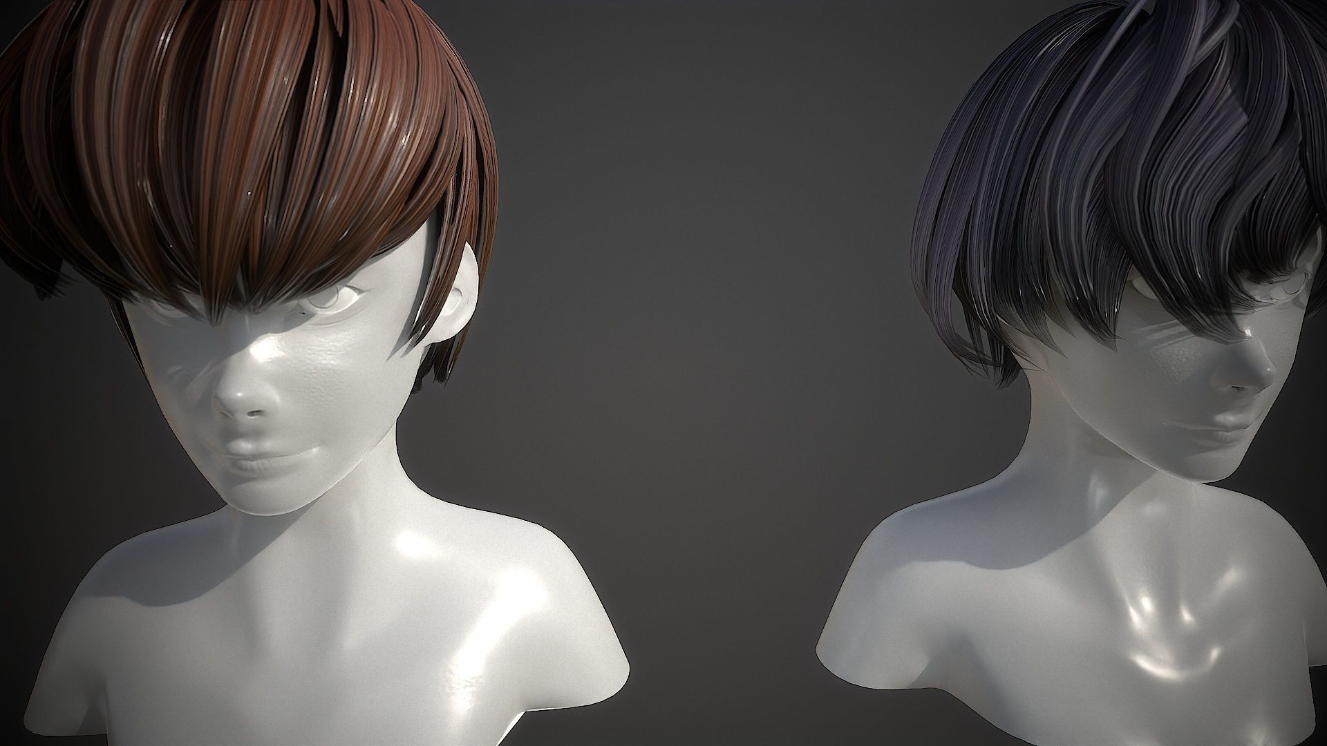 Hair Pack 10 Models Low-poly 3D model_61