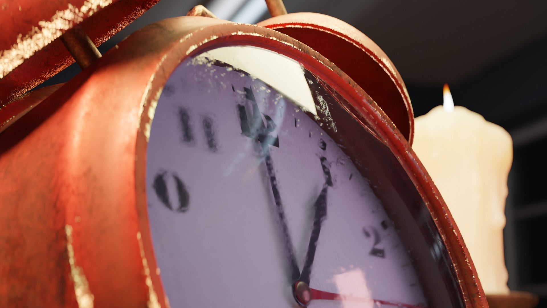 Classic vintage alarm clock Low-poly 3D model_2