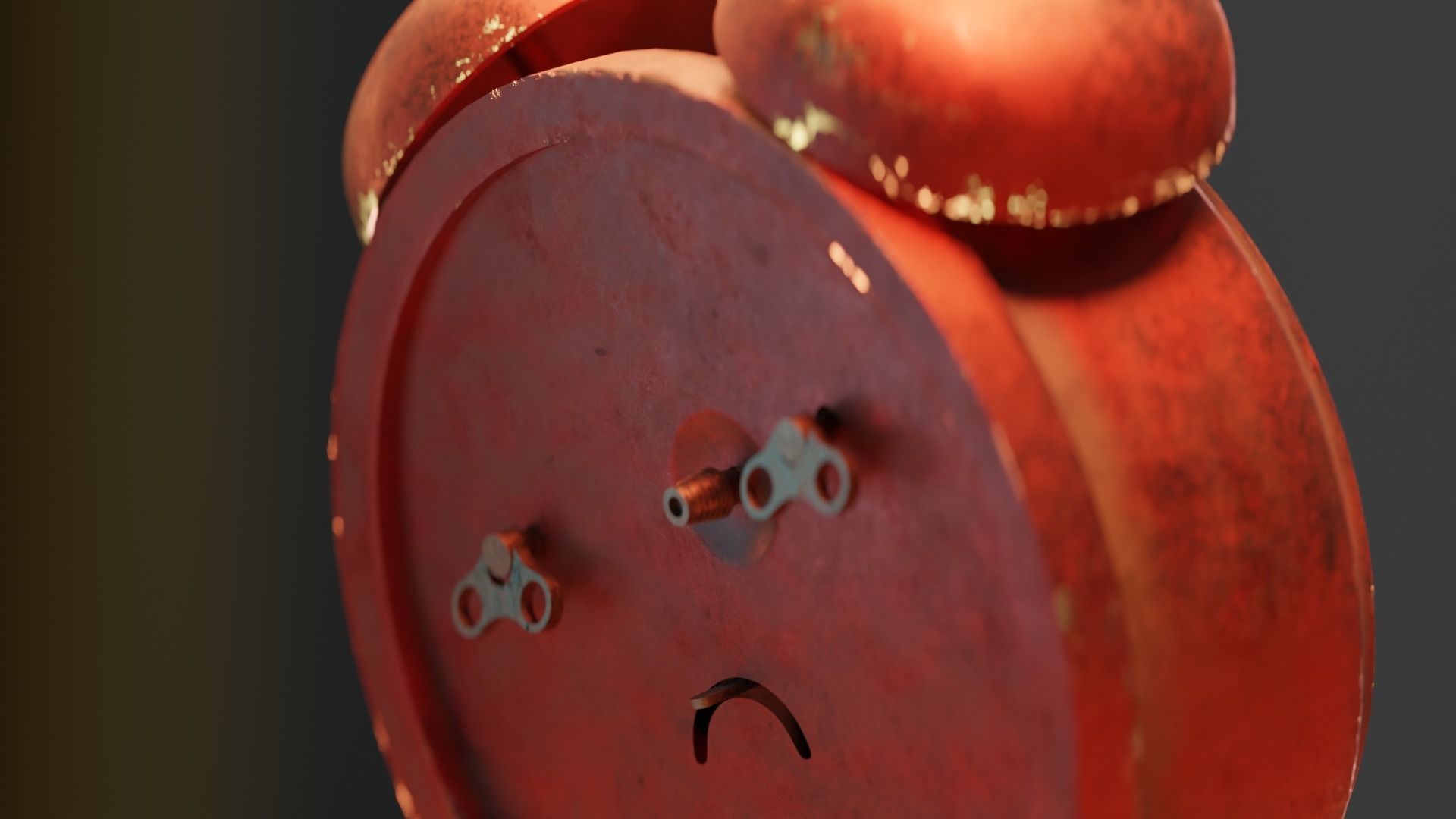 Classic vintage alarm clock Low-poly 3D model_4