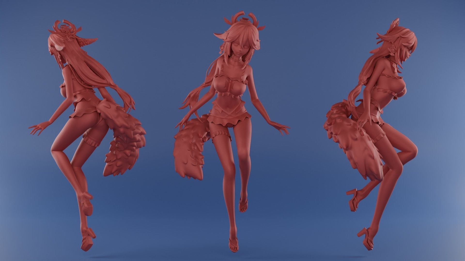 Yae Miko Swimsuit Genshin Impact HIDEF KEYED 3D print model 3D print model_1