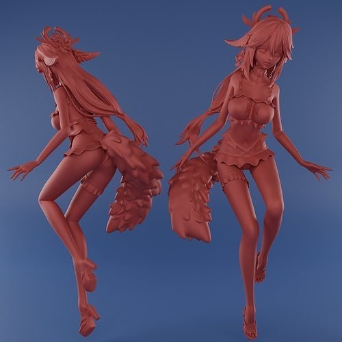 Yae Miko Swimsuit Genshin Impact HIDEF KEYED 3D print model 3D print model