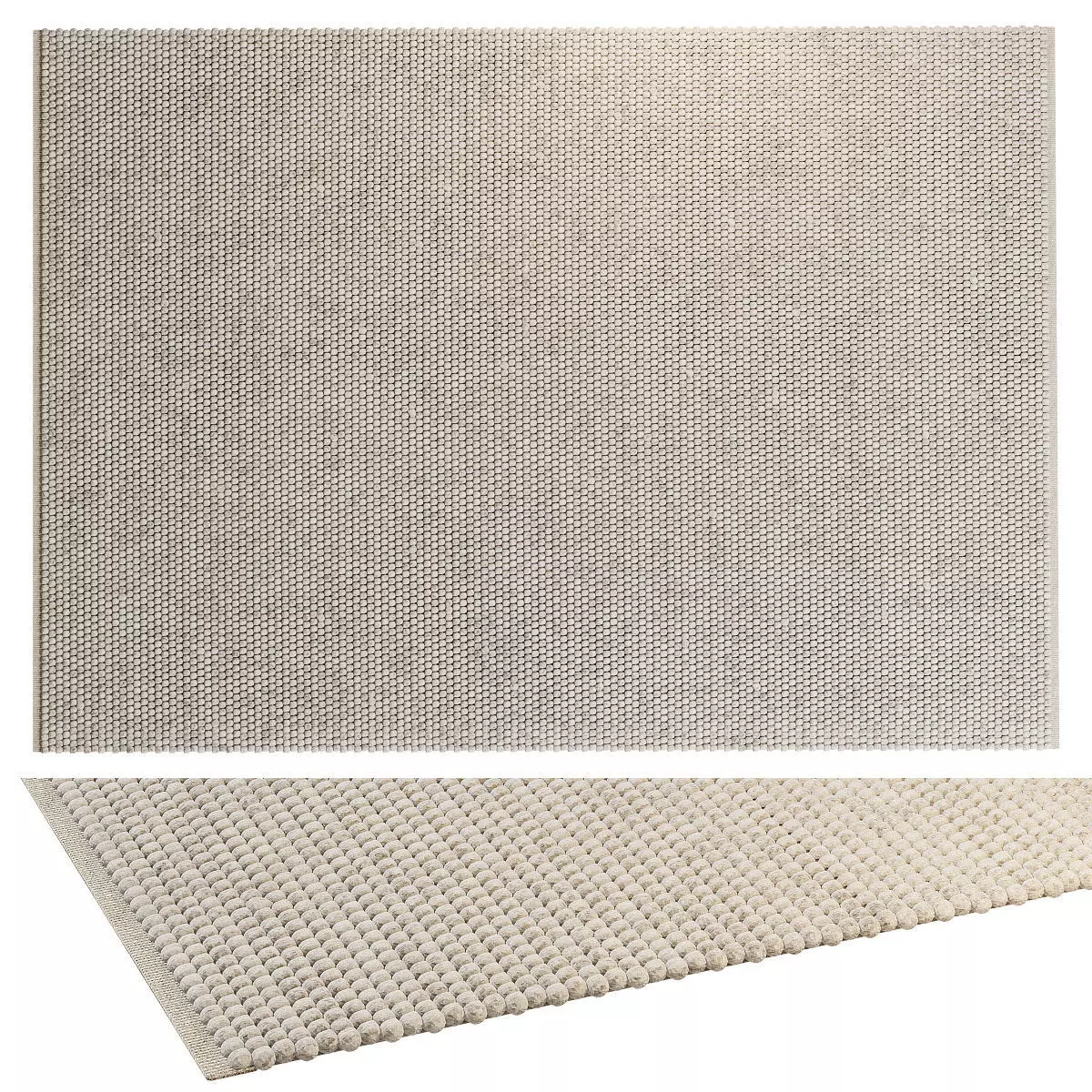 BENUTA WOOL RUG BEADS CREAM 3D model