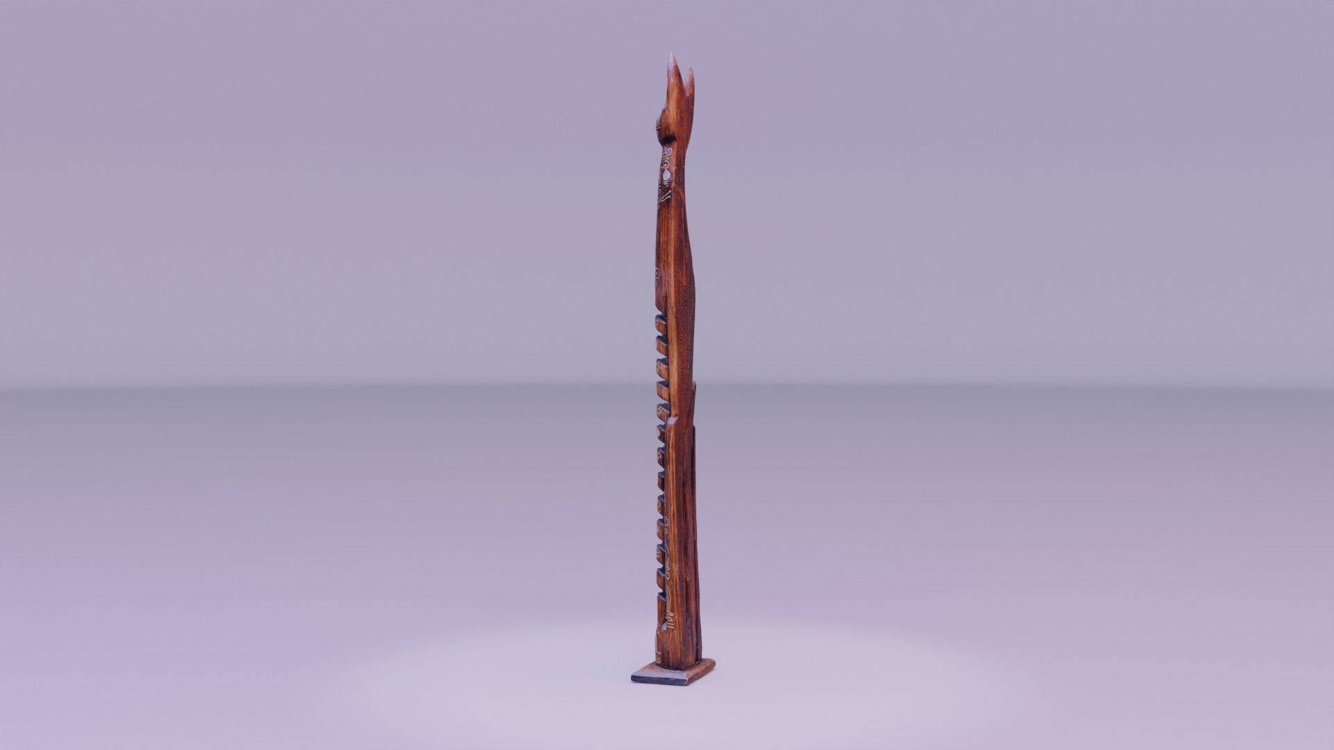 Wooden cat CD tower holder Low-poly 3D model_19