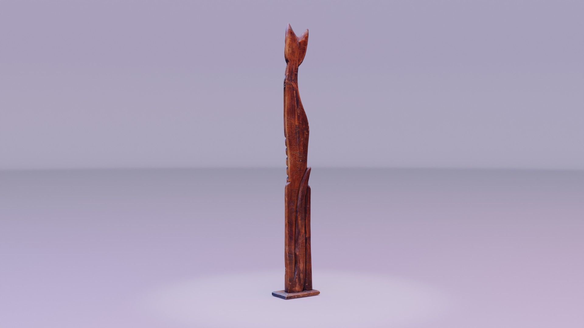 Wooden cat CD tower holder Low-poly 3D model_18